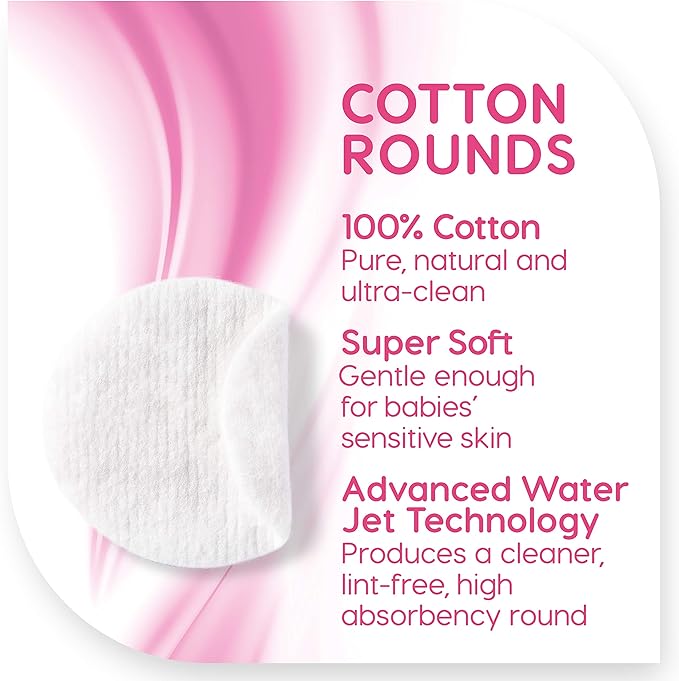 Simply Soft Premium Cotton Rounds, 100% Pure, Absorbent Cotton Pads, 100 Count (Pack of 36)