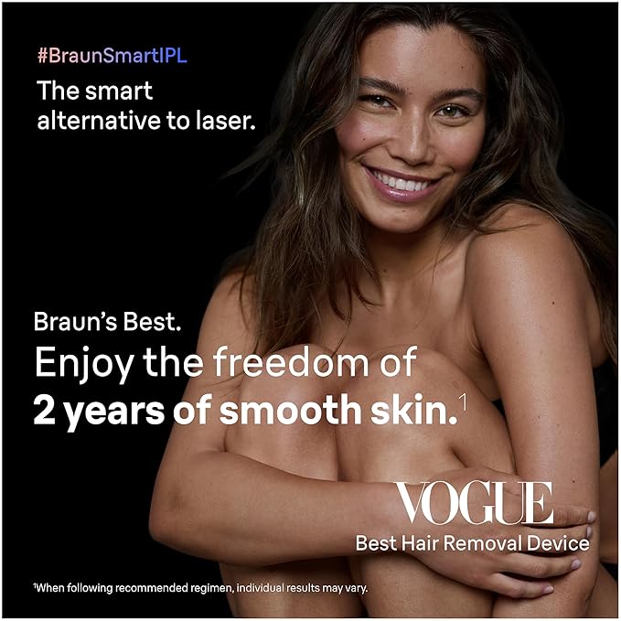 Braun Smart IPL, Skin i·Expert Pro 7: at Home Laser Hair Removal, Permanent Visible Hair Reduction, Vanity Case, Venus Razor, 3 Smart Heads, IPL7243