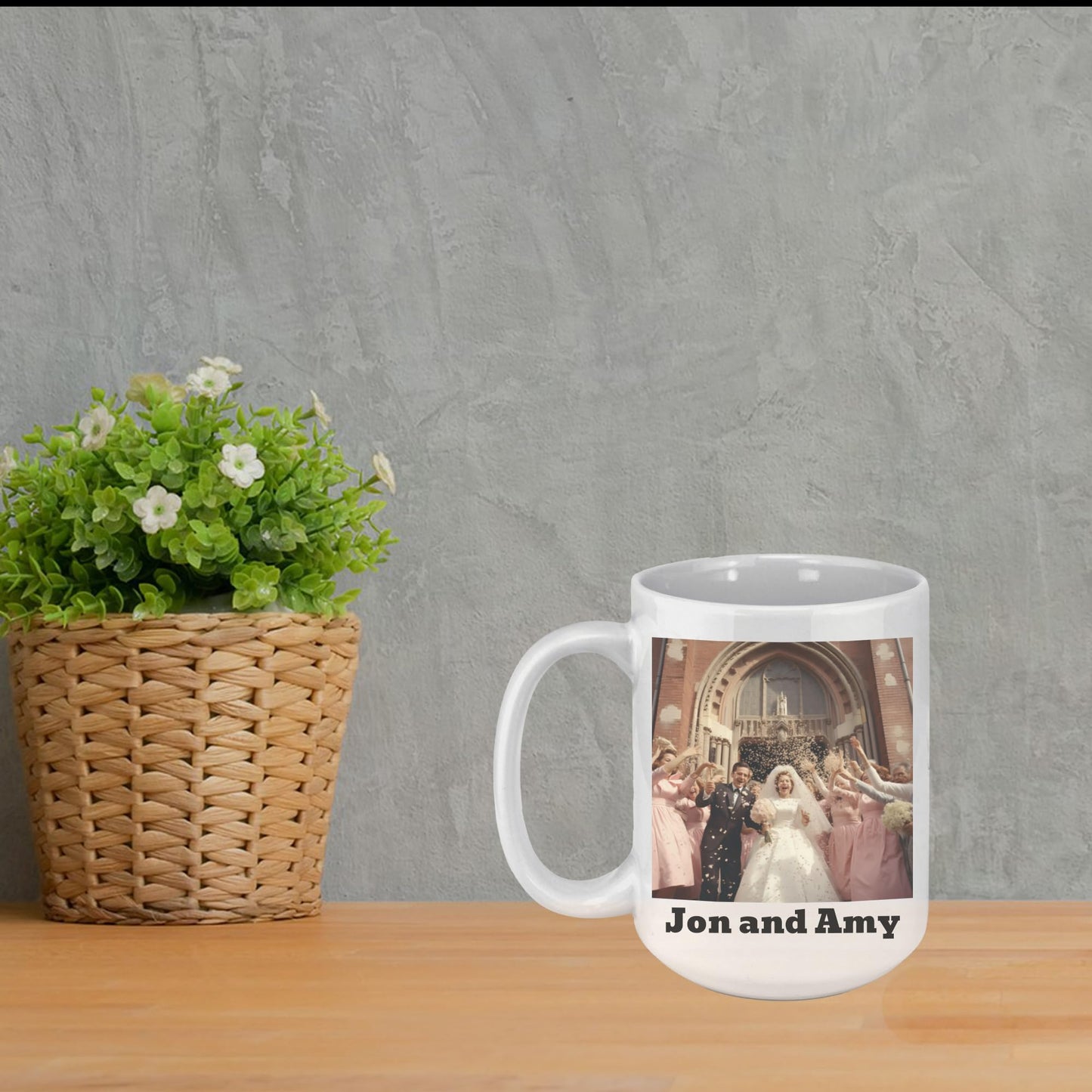 Personalized Photo Picture Ceramic 15oz Coffee Mug DYE - Wedding Gifts Anniversary for Couple, Parents Husband Wife, Best Unique Gift Ideas 20th 25th 30th 40th 45th 50th 60th, Year Anniversary