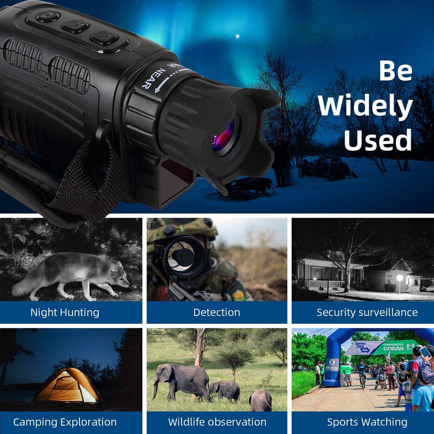 Digital Real Night Vision Monocular Goggle, Infrared Binocular for Hunting, Surveillance, Spotting and Spy, 4X Digital Zoom and Take HD Photo & 960P Video from 200m in Total Darkness