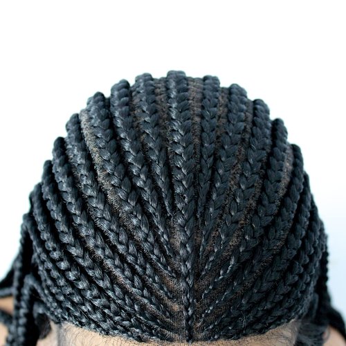 Miz Barn 13X7 Lace Front Knotless Box Braided Wigs 100% Handmade Synthetic Lightweight Twist Braided Wig Swiss Lace Braids Wigs With Baby Hair For Black Women 36" (303-1B)