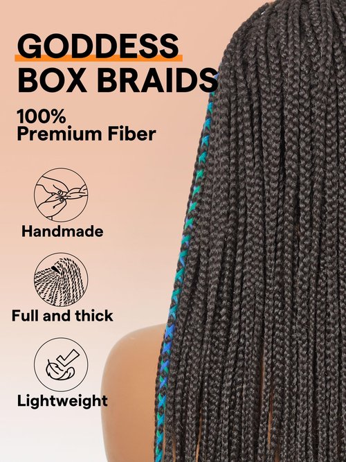 GORGIUS Braided Lace Front Wigs Pre Plucked Knotless Box Braid Wig with Baby Hair Pre Braided Glueless Synthetic Cornrown Wig For Women