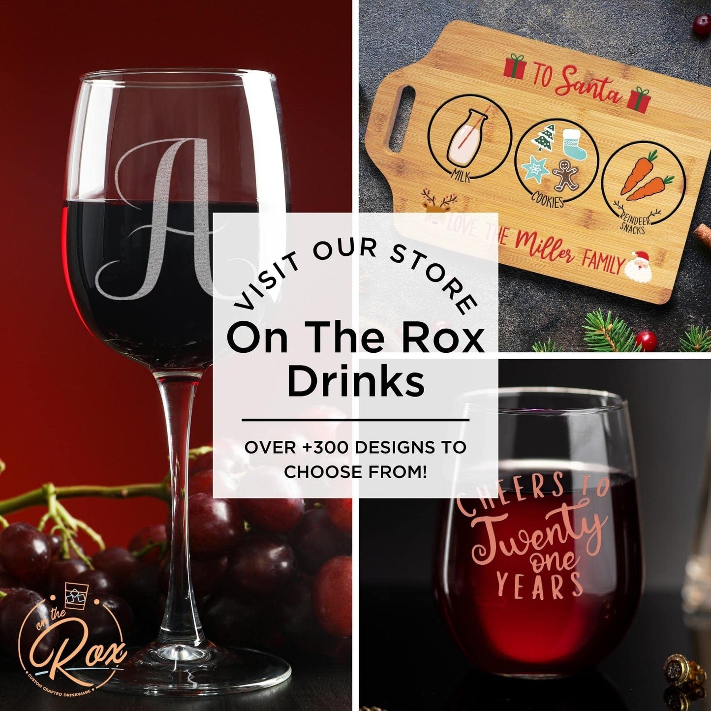 On The Rox Drinks Grandma and Grandpa Gifts - 17oz Grandma's and 11oz Grandpa's Sippy Cups, Set of 2- Gift Wine and Whiskey Glasses - Gift Ideas for First-Time Grandmother or New Grandparents