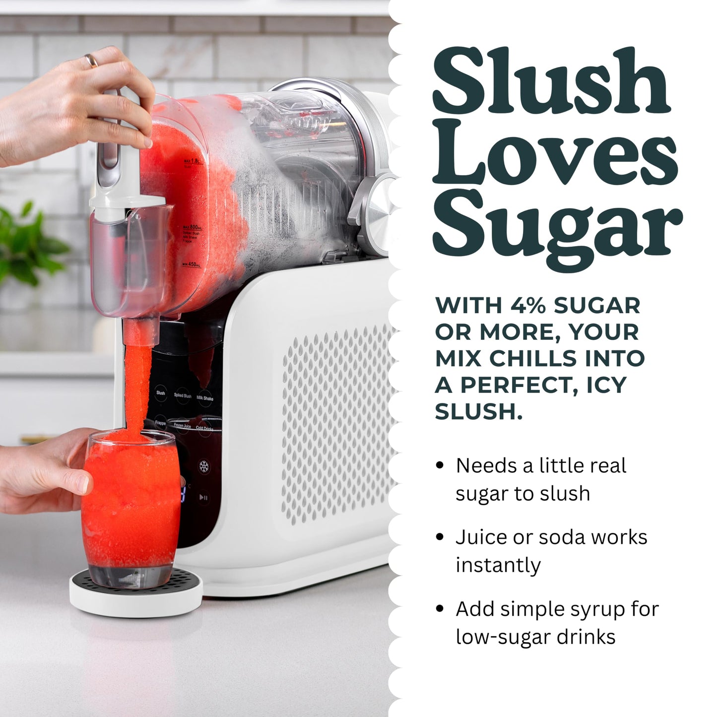 BLIZZEE Slushie Machine for Home 64 oz | Frozen Drink Machine with 6 Preset Programs | No Ice Needed | LED Display | Perfect for Milkshakes, Margaritas, Smoothies, Frappes and More [White]