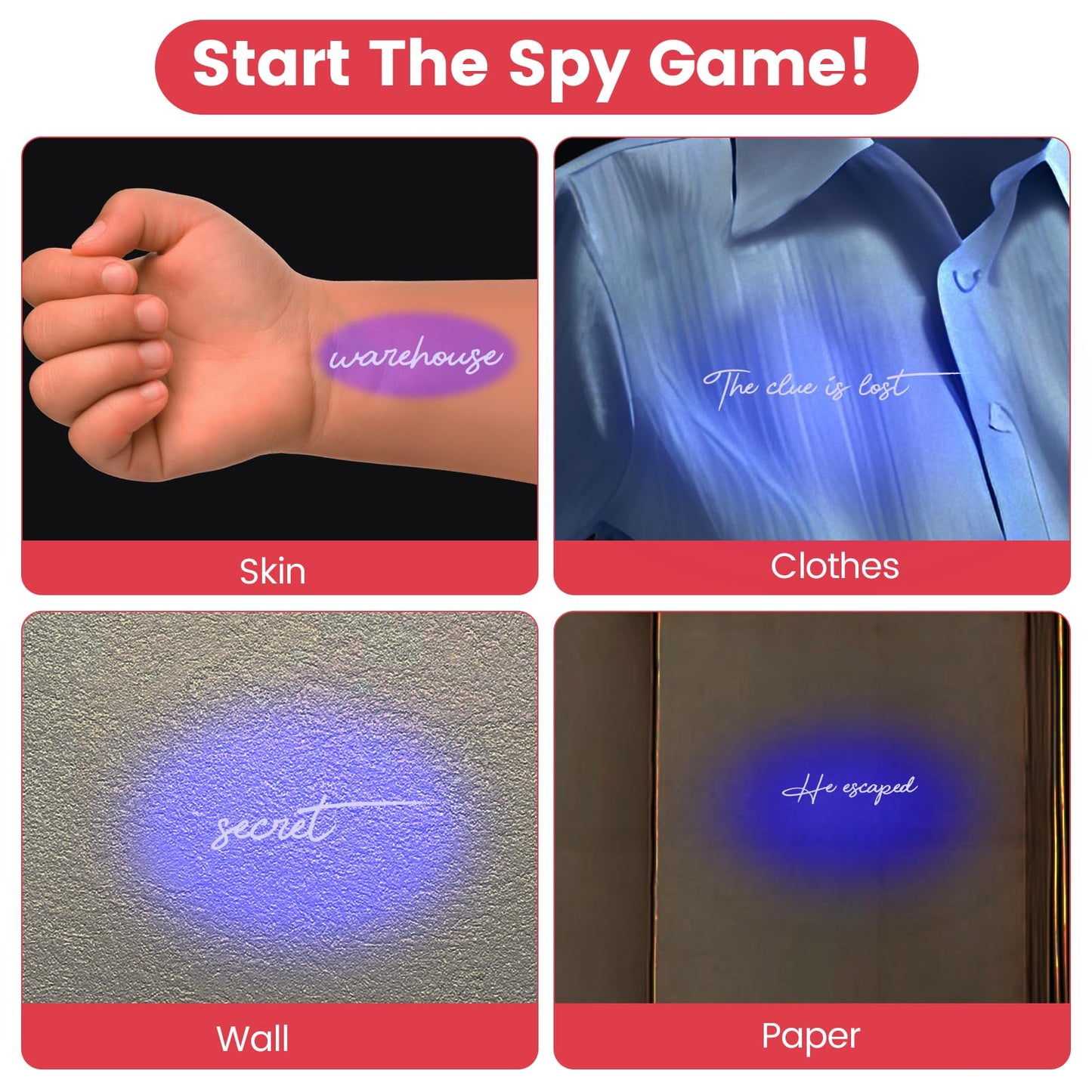 Invisible Ink Pens with UV Light,32PCS Spy Pens for Secret Messages,Party Favors Toys for Boys Girls,Magic Markers Classroom Prizes for Students,Birthday Christmas Party Toy Goodies Bag Gift for Kids