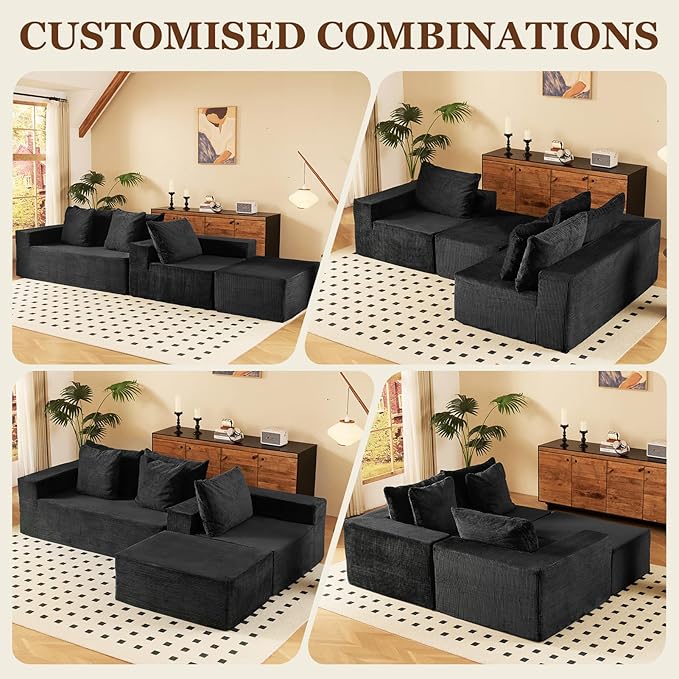 INGEROOM Modular Cloud with Deep Seat 108 inch (Black)