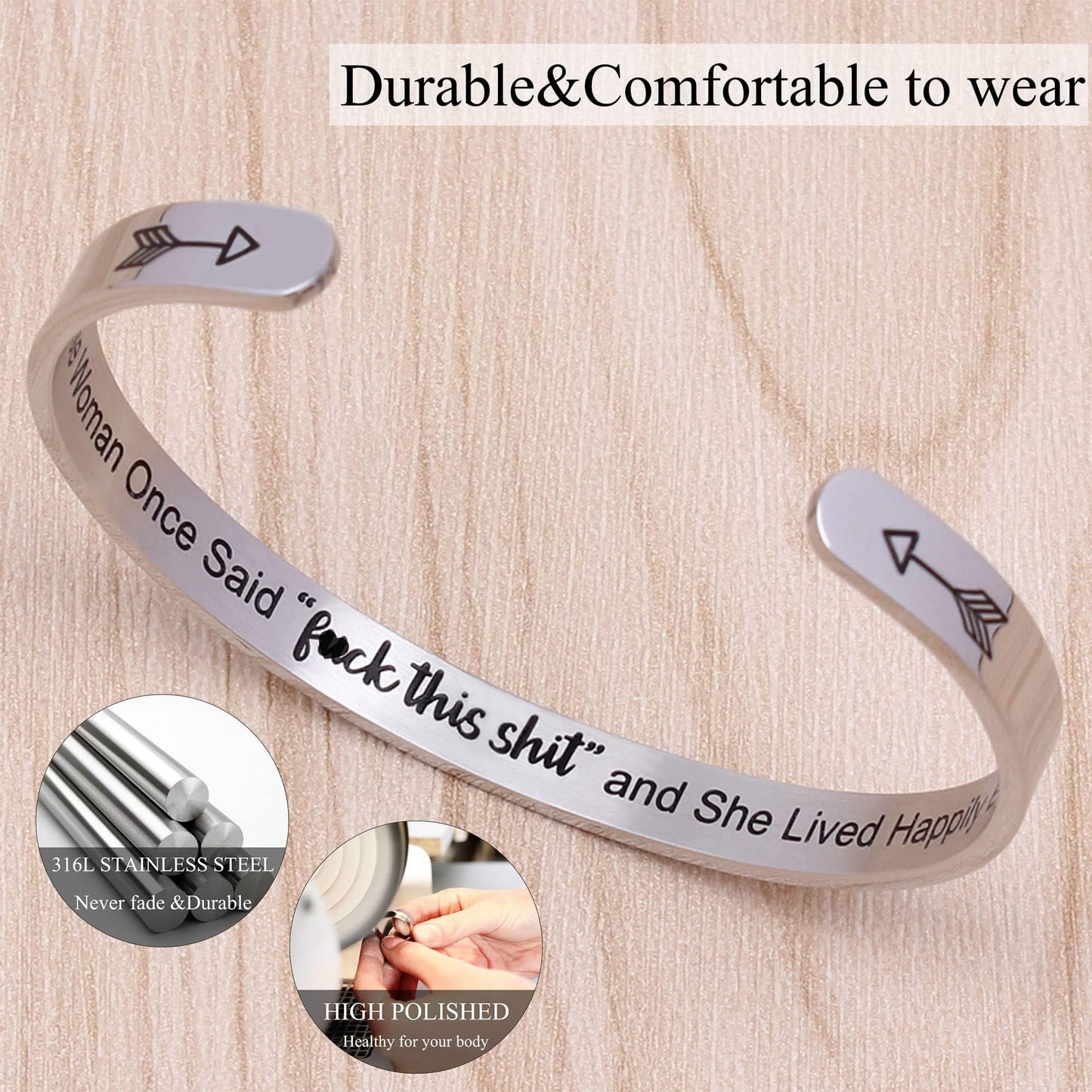 Btysun Gifts for Women Retirement Gifts Friendship Bracelets for Friend Inspirational Cuff Bangle Friendship Nurse Mantra Jewelr