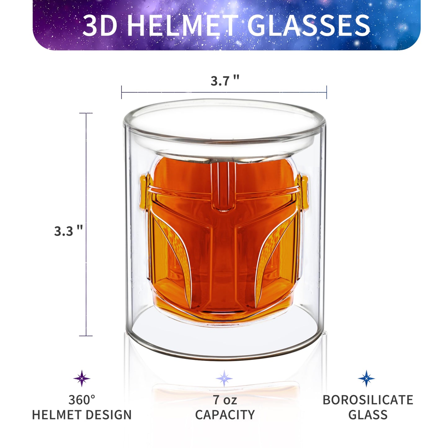 Space Helmet Shaped Whiskey Decanter Set with 2 Wine Glasses, Whiskey Stones for Bourborn, Liquor, Scotch, Birthday Day Gifts for Men Father Women