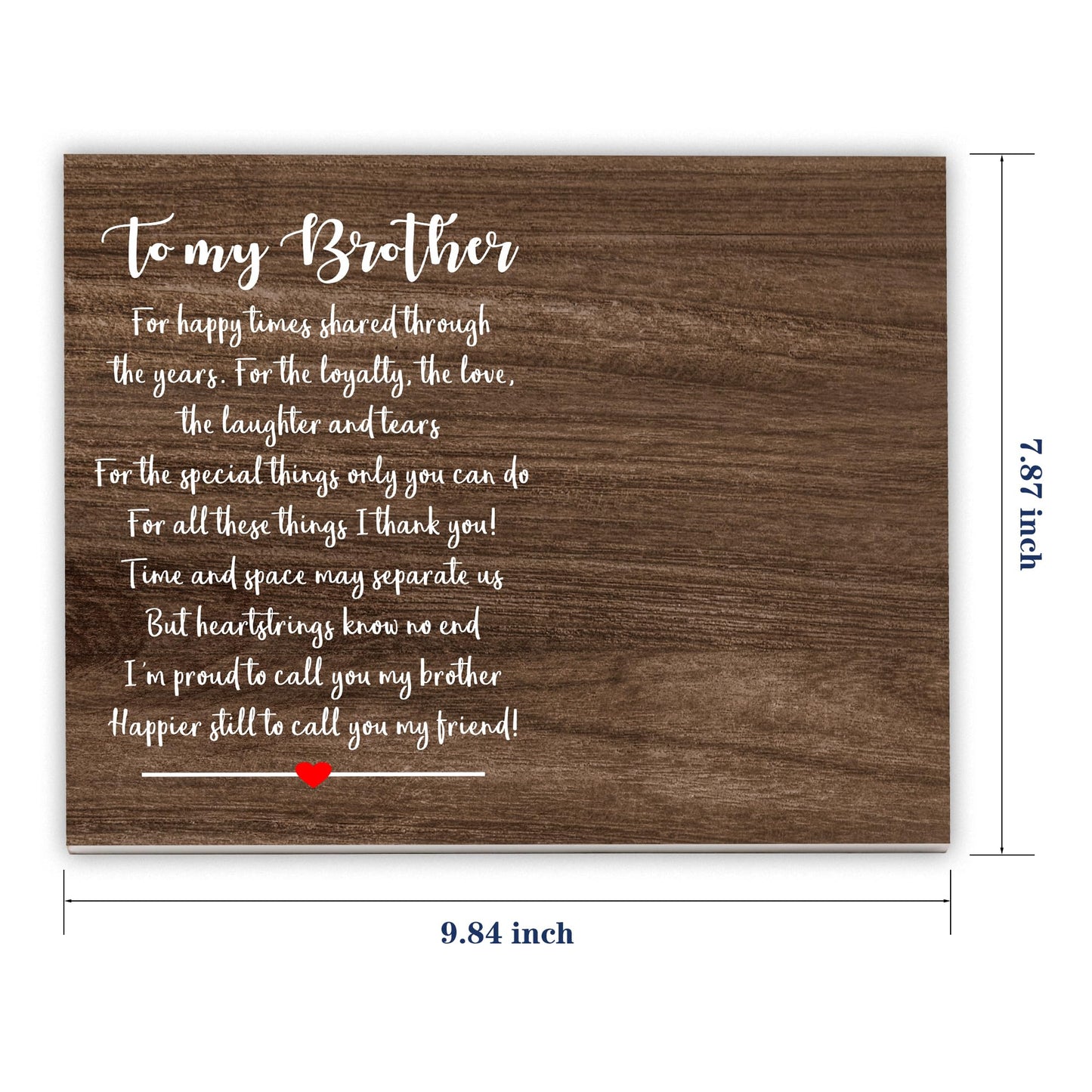 To My Brother Picture Frame - Birthday for Sibling from Sister, Little or Big Brother Present