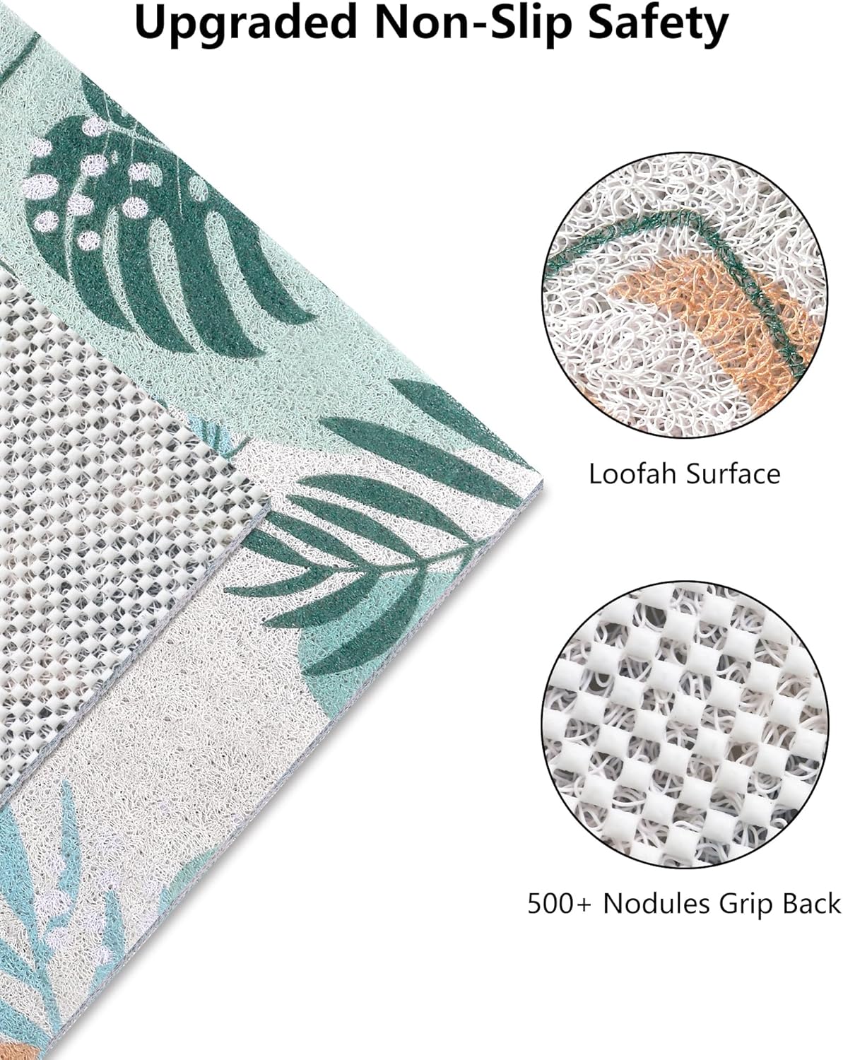 Bathtub Mat Non Slip, Yonala 24 x 16 Inch Premium Non Slip Shower Mats for Inside Shower, Soft Trimmable PVC Loofah Anti Slip Shower Mat, Fast Drying Shower Floor Mat for Bathroom, Home, Bath Tub
