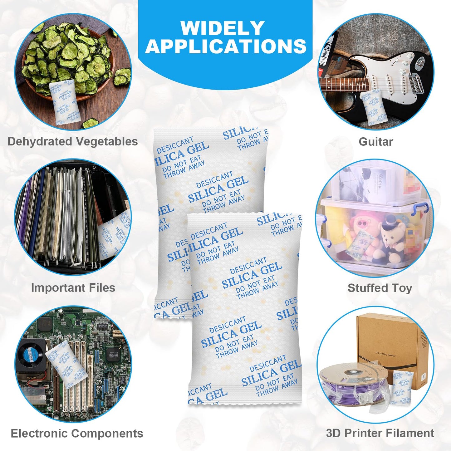Moisture Absorbers, 20G 75 Pack Premium Transparent Desiccant for Storage, Silica Gel Desiccant Packets (20G, 75)
