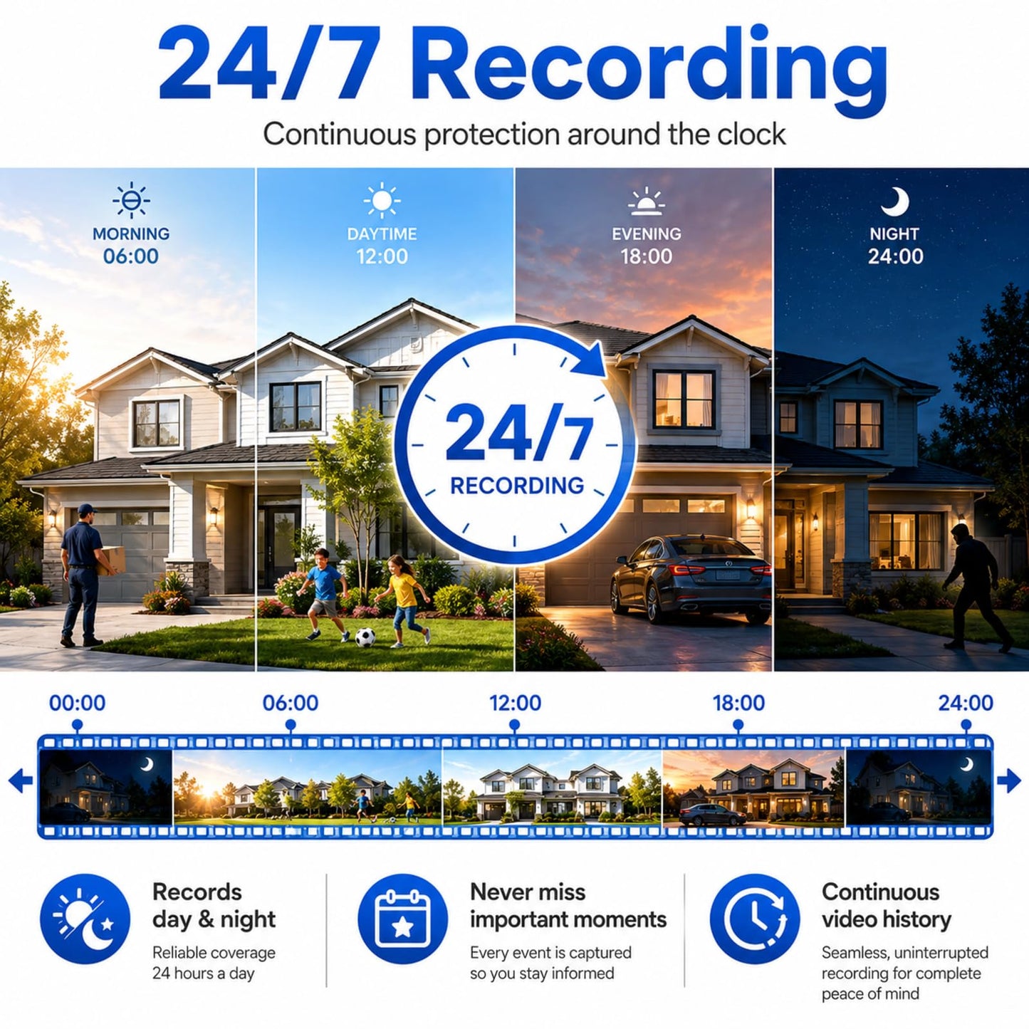 (2026 New) Firstrend WiFi Wireless Security Camera System, Wireless NVR System with 4pcs Security Bullet Camera and 2TB HDD, 2-Way Audio, AI Human Detection,Night Vision and 24/7 Recording
