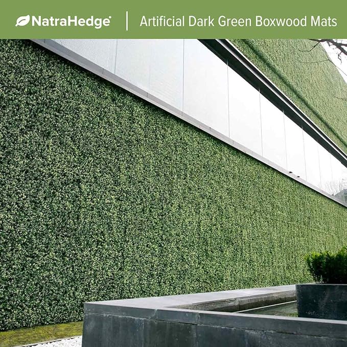 NatraHedge Artificial Boxwood Hedge Mat 20"x 20" Panels (12 Pack)