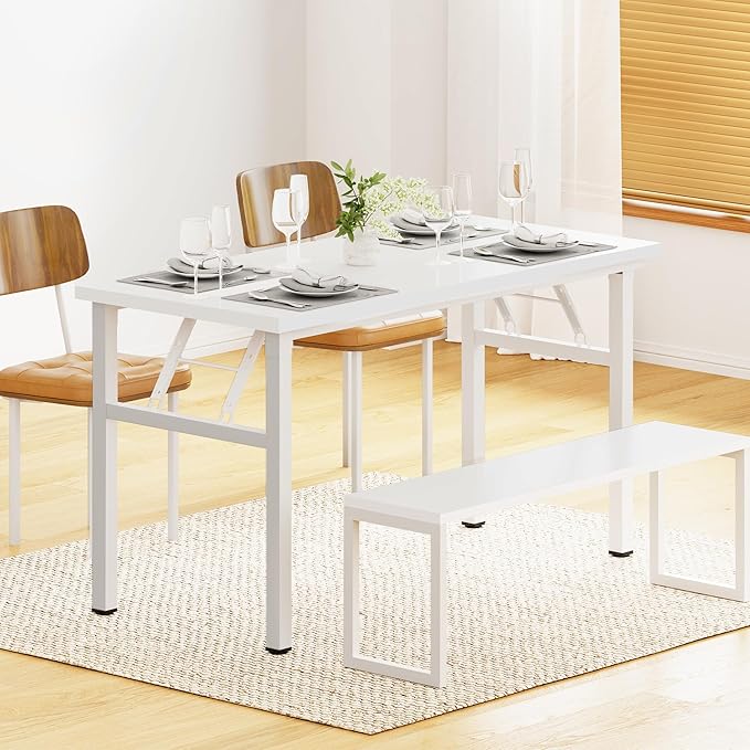 DlandHome 47 inches Folding Table Computer Desk Portable Activity Table Conference Table Home Office Desk, Fully Assembled White DND-ND5-120WW