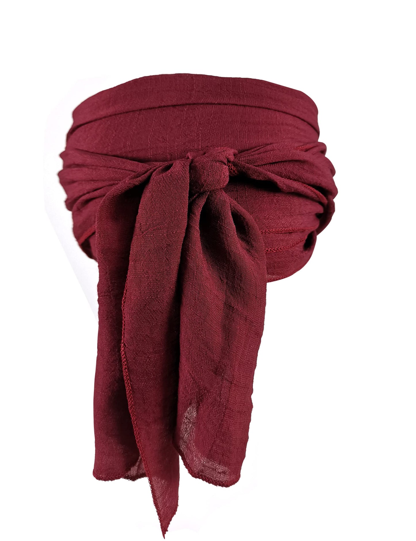 Mayerilby Halloween Pirate Cosplay Men Women Pirate Head Scarf Hat Accessories Pirate Bandana Headband Pirate Waist Belt(Fullset,Dark Red)