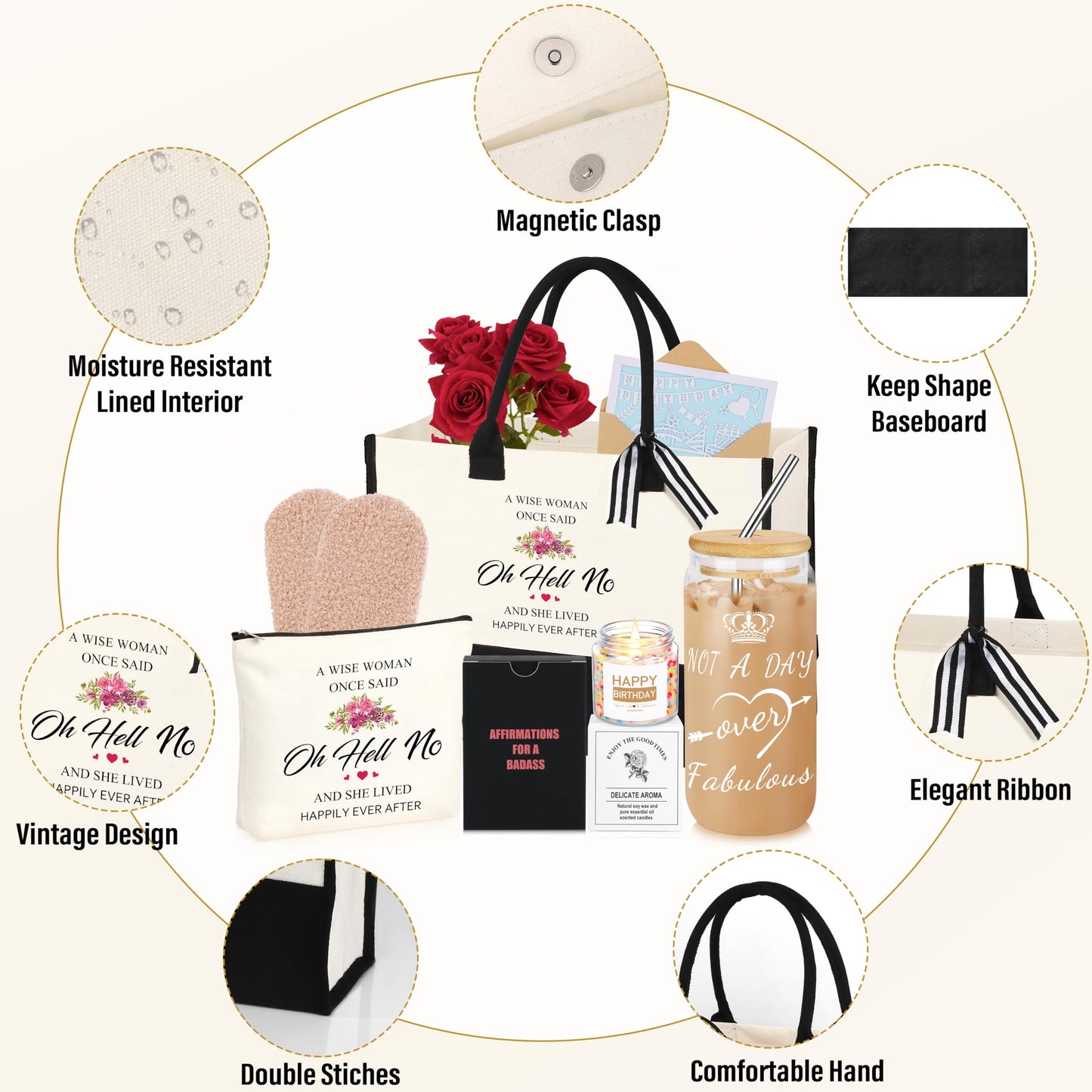 DOGMEM Birthday Gifts for Women, Best Friend Birthday Gifts for Women, Gift Basket for Her, Gift for Friends Sister Mom Grandma Aunt Nana