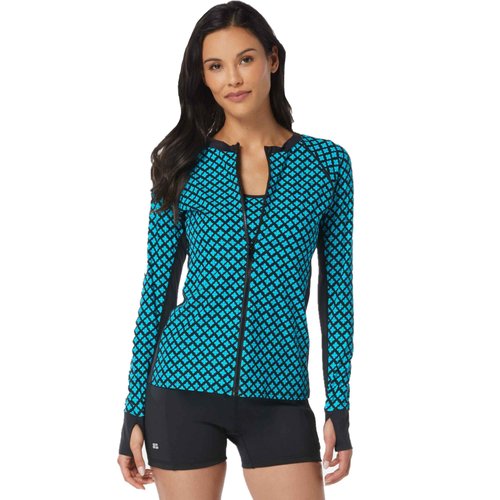 Beach House Sport Ava Long Sleeve Rash Guard for Women - Swimsuit Top Cover Up with UPF 50 Plus Protection - X-Small - Delray Botanical