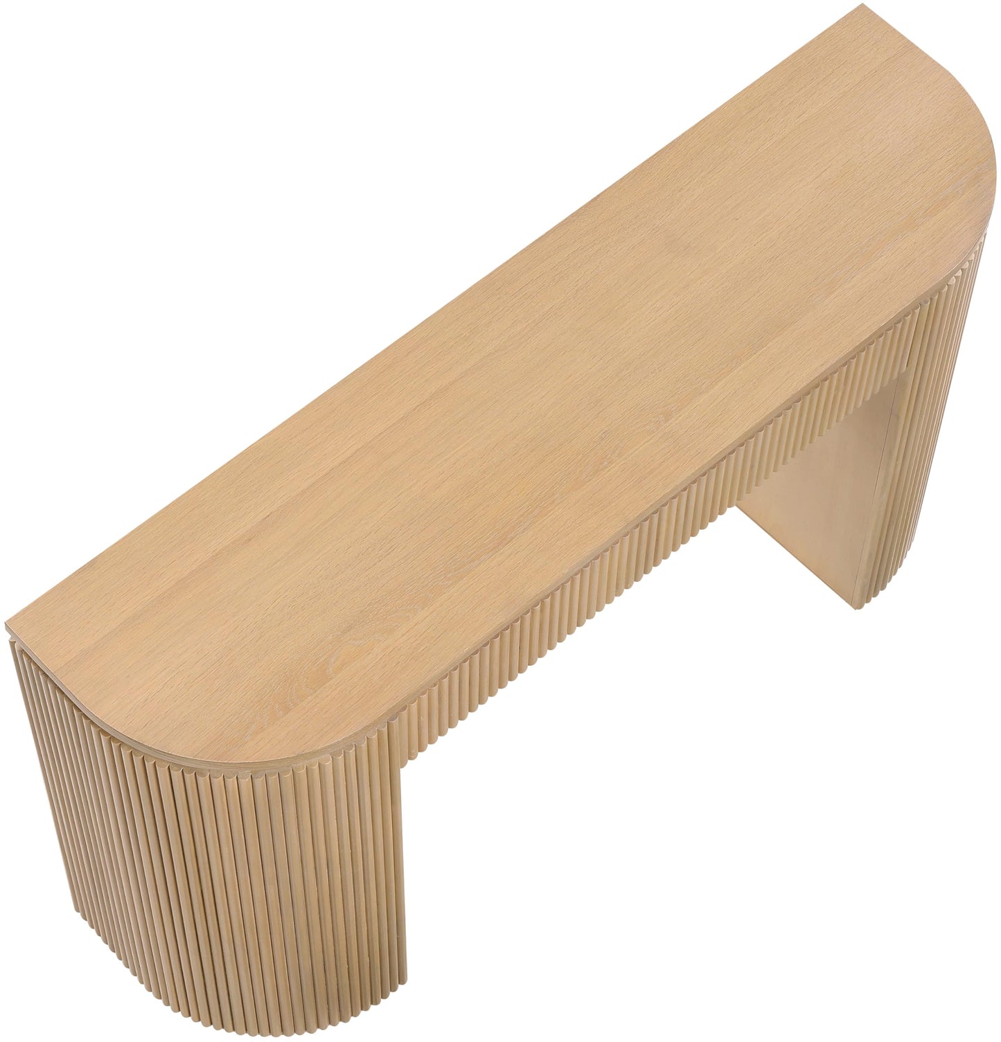 Meridian Furniture 818Oak-T Astrid Collection Modern | Contemporary Vanity/Desk/Console Table with Rich Natural Oak Finish, Solid Wood and Oak Veneer, Fluted Wood, 52" W x 14" D x 30" H, Natural