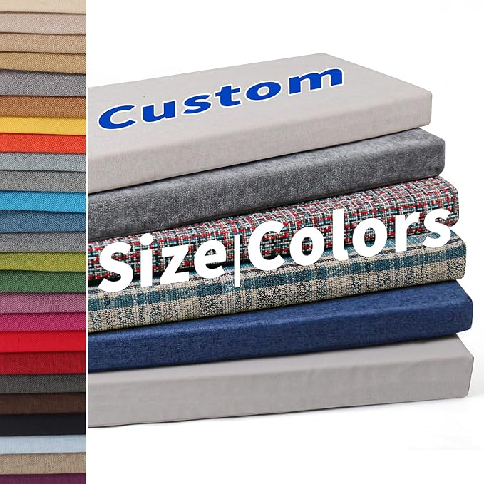 ROFIELTY Custom Bench Cushion, Durable Indoor/Outdoor Bench Seat Cushion, 70+ Colors to Choose from, Patio Furniture Bench Cushion, Multiple Scenarios Can be Applied (Custom Size)