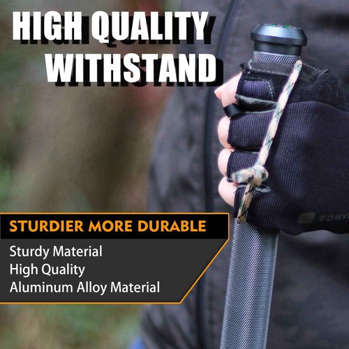 aiGear Survive Walking Hiking Stick - Outdoor Survival Hiking Staff Multitool Gear Adjustable Trekking Poles for Survival Camping Hiking 8 Tubes