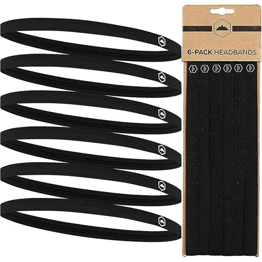 Tough Headwear Thin Elastic Headbands for Men - Sports Hair Head Band for Women & Men - Non Slip Mens Workout Headband - R...