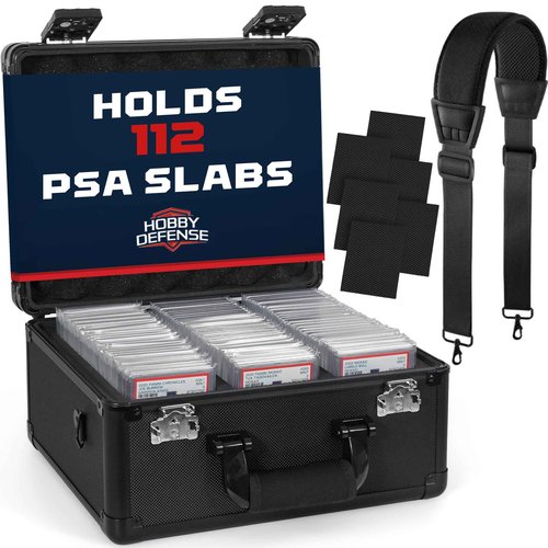 Hobby Defense Graded Card Case, 3 Row, TSA Combination Lock, Duraguard Foam, PSA Slab Case for Graded Cards, Made for Card Shows - Black