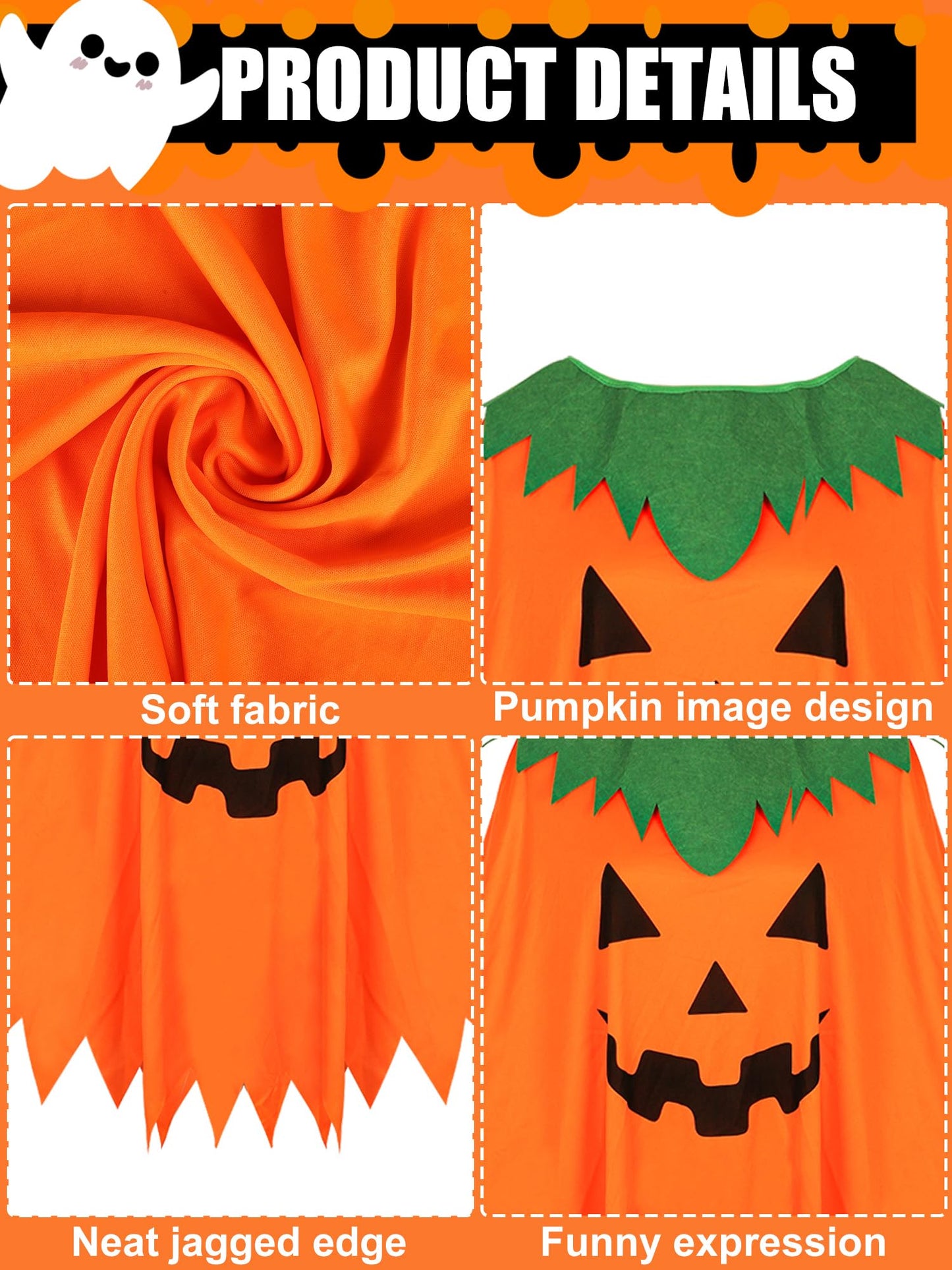 peony man 4 PCS Halloween Costume for Women Pumpkin Costume Set with Pumpkins Poncho Hair Hoop Pumpkin Cape with Candy Bag Headband Striped Tights for Women Adult Halloween Cosplay Party