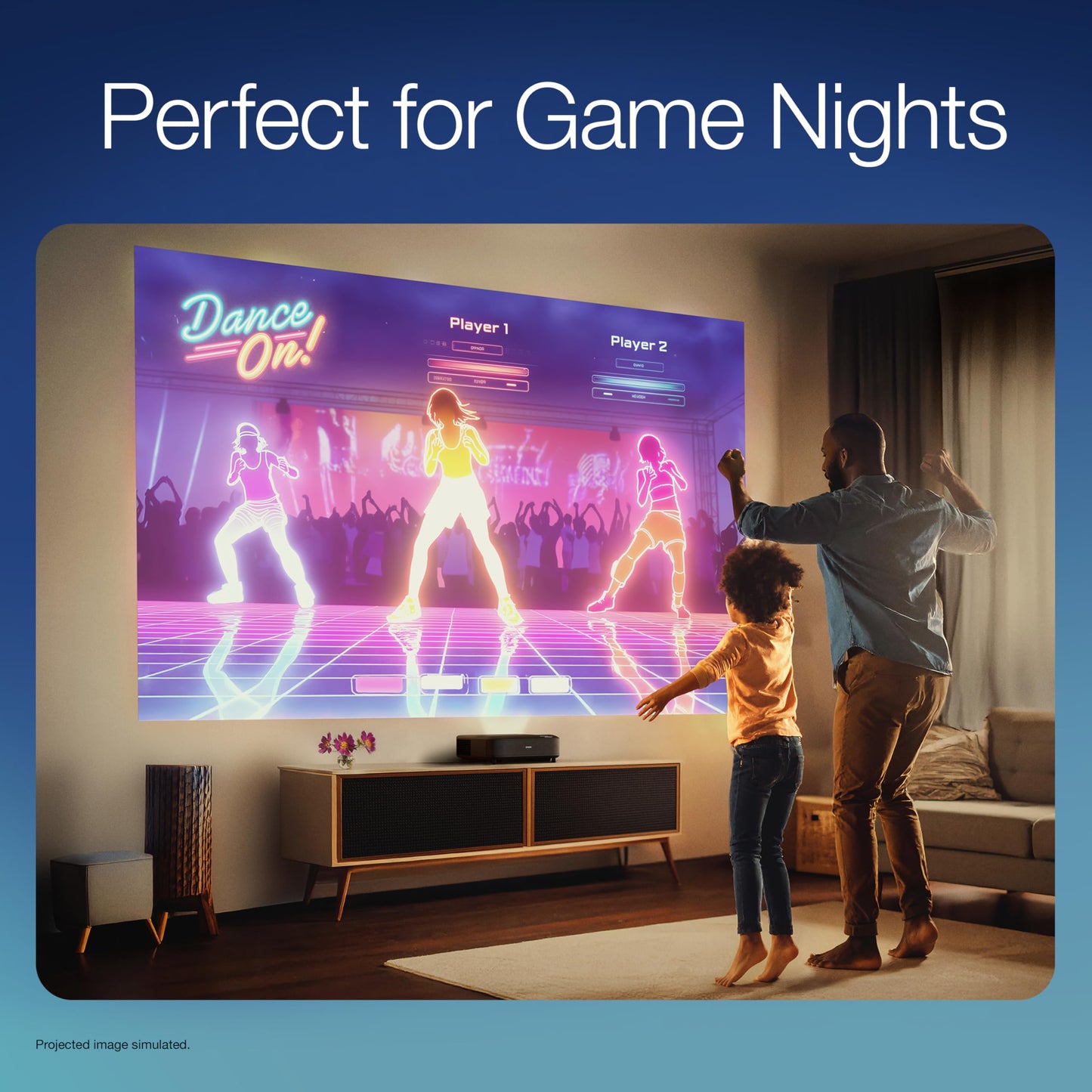 Epson Lifestudio Grand Ultra Short Throw Laser Projector 4K PRO-UHD, 3,600 Lumens of Color and White Brightness, Sound by Bose Technology, Google TV with Gemini, 3-Chip 3LCD Technology, HDR - Black