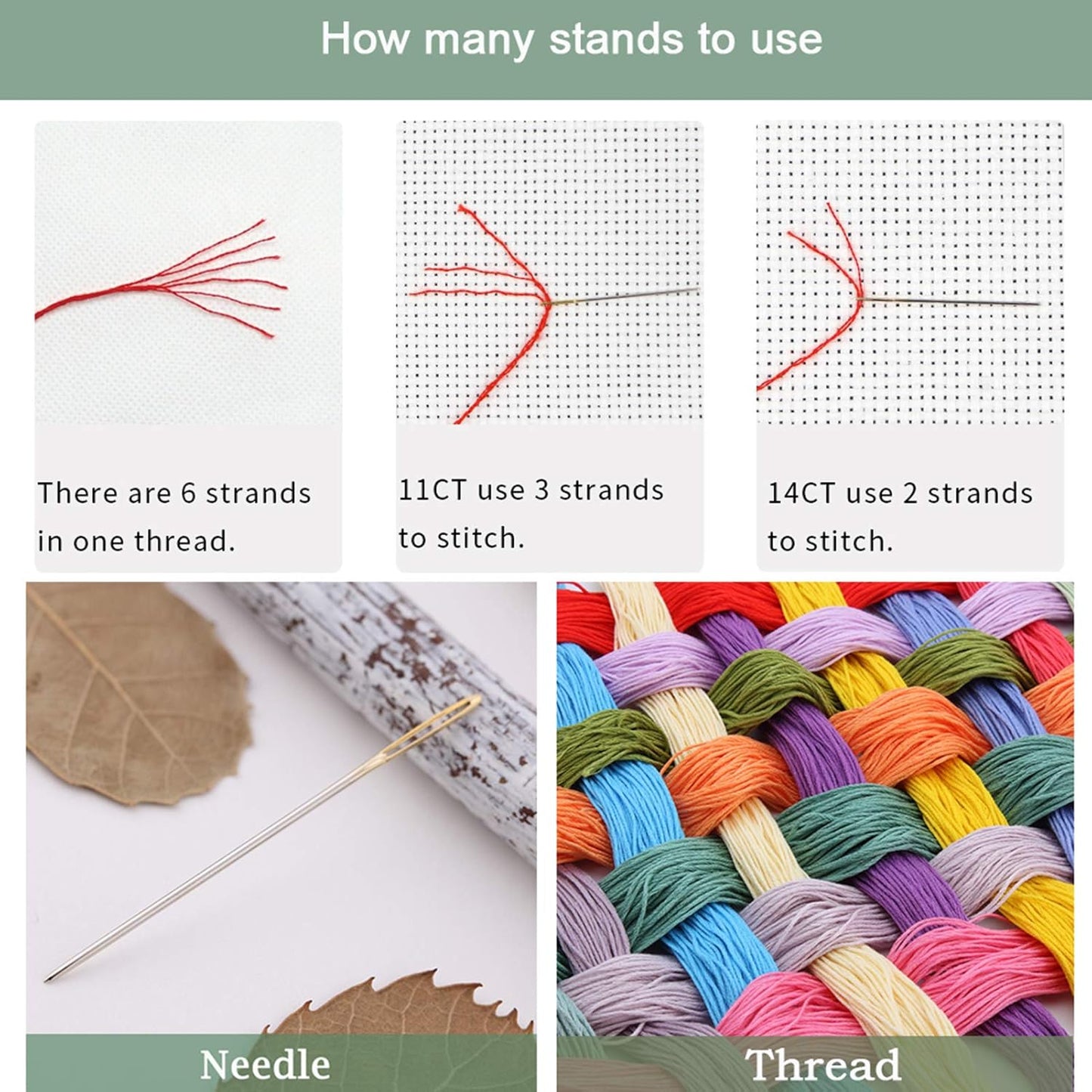 Artvxeay Cross Stitch Kits Stamped Full Range of Embroidery Kits for Beginners Adults 11CT Pattern Stitch Embroidery Kits Needlepoint Kits DIY - (Rainbow Eagle 16x20 inch)