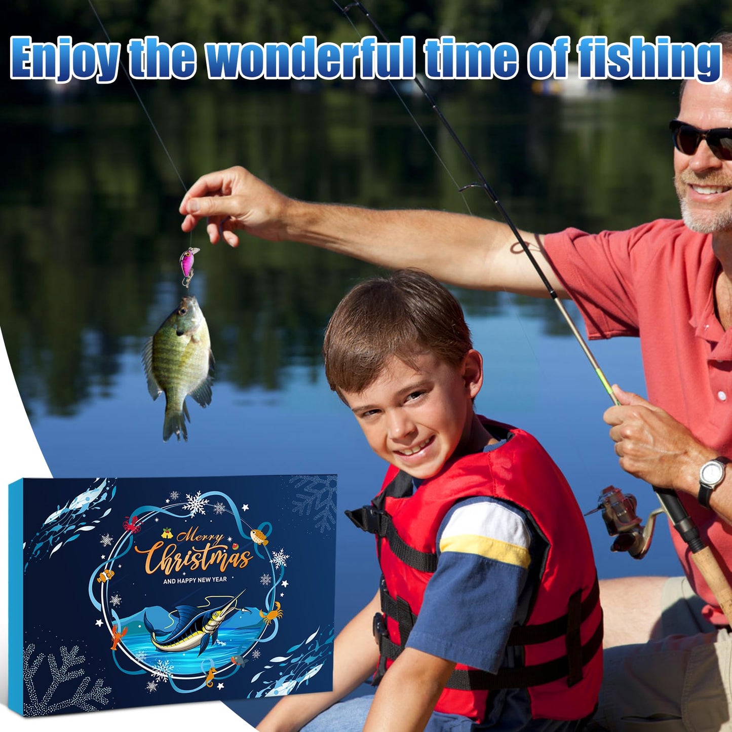 Fishing Advent Calendar 2025, Fishing Lure Set -24 Days of Fishing Advent Calendar Surprise Christmas Countdown Fishing Gifts for Granpa Dad Boyfriend Brother Fishing Lovers Christmas Gifts