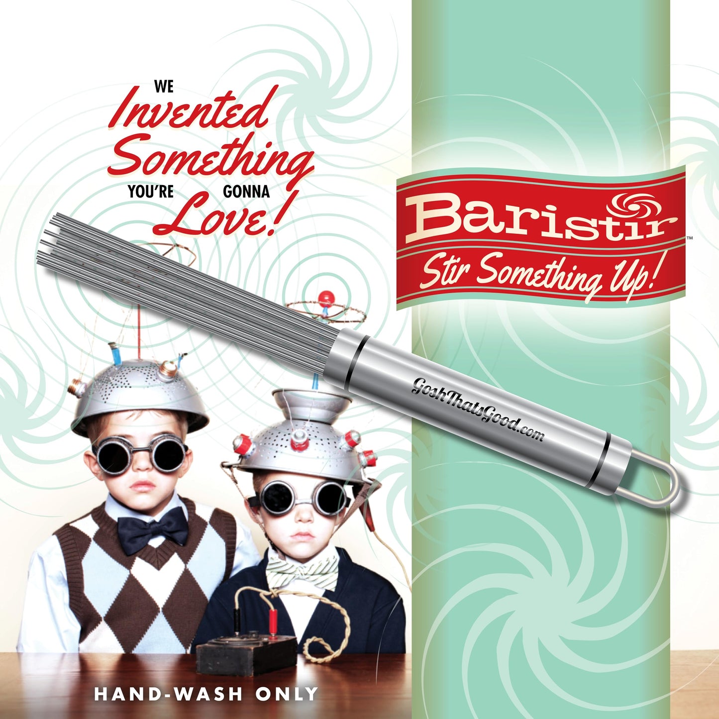 The Baristir by Gosh That's Good – Barista Mixing Tool for Coffee Shops | Handheld Stirrer for Coffee, Matcha, Tea | Fast Mixing, No Clumps, Foam Control | Replaces Spoons | Smooth Blends