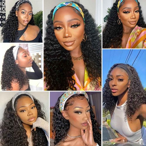 Bellarayine Deep Wave Human Hair Wig - Lace Front, Machine Made (24 Inch, Natural Color)