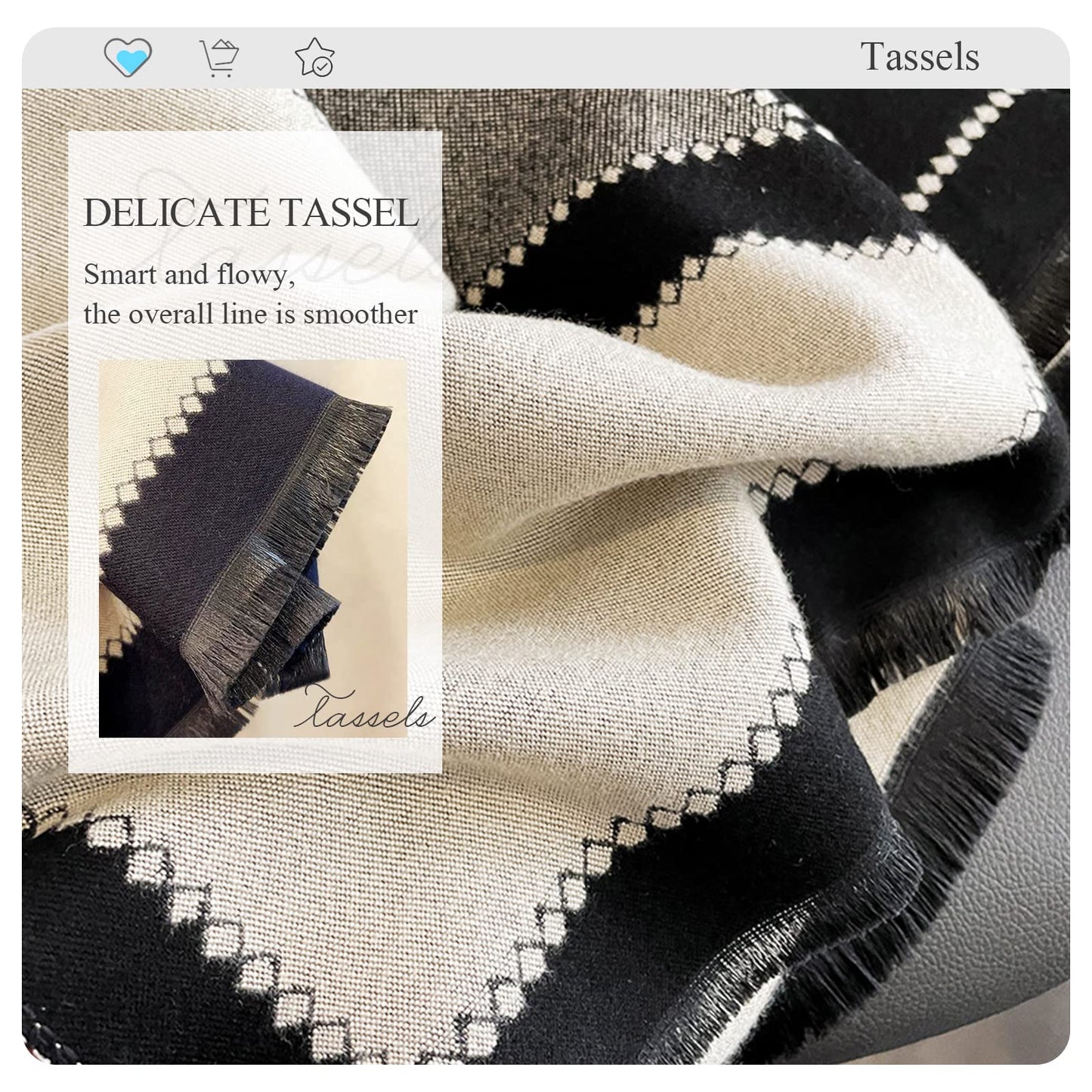 LumiSyne Winter Scarf Cashmere Shawl Women Men Fashion Geometric Pattern Warm Pashmina Scarf With Tassel Soft Long Wrap Stole