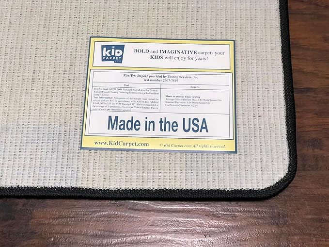 Kids Carpet Blocks Seating Classroom Rug Blue with 24 Squares, 7'6" x 12' Rectangle Educational Rug for Home or School Learning Area | Area Rug for Kids
