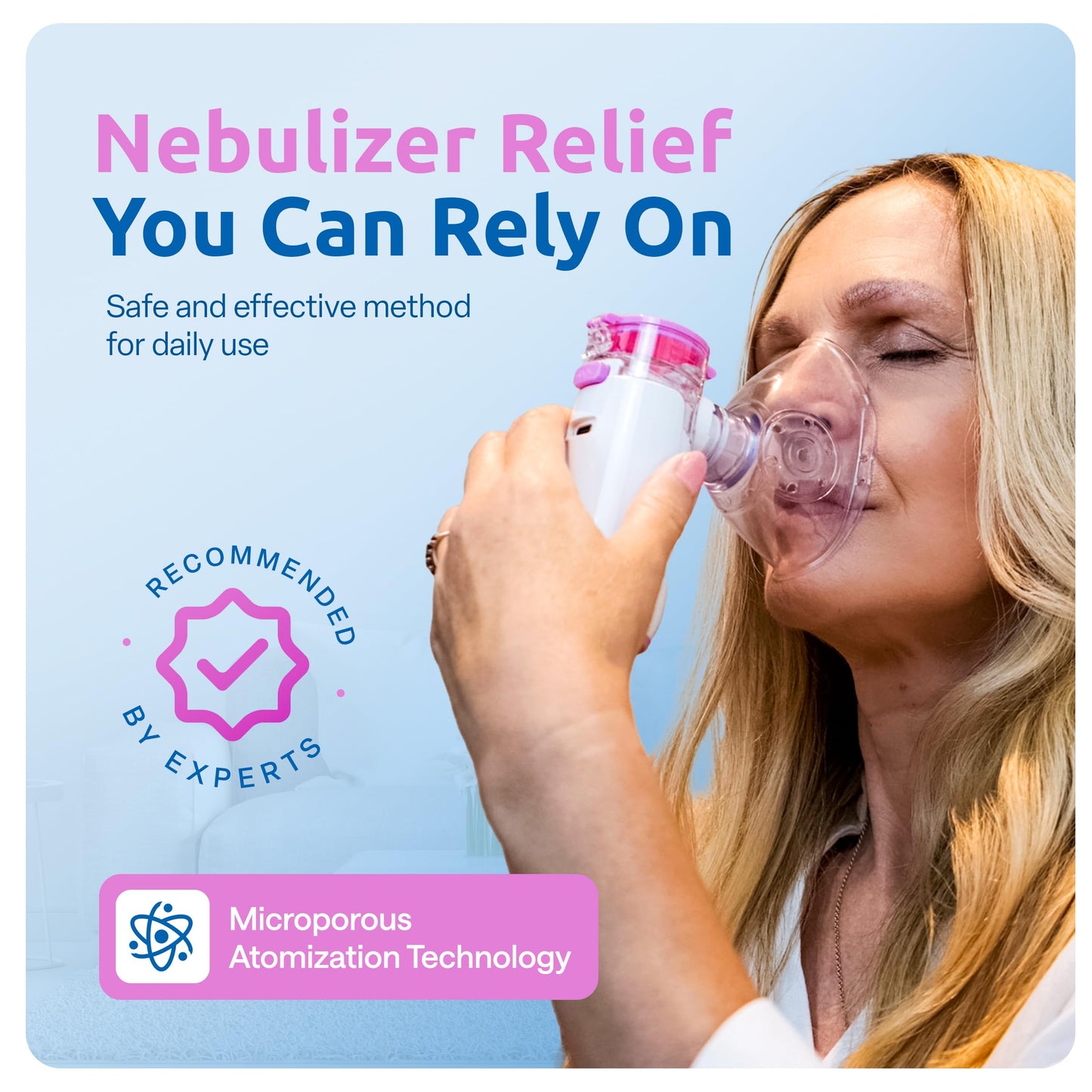 Hydra-Neb Portable Mesh Nebulizer for Adults, Babies, Infants & Kids, with LED Screen, Quiet, Self-Cleaning & Re-Chargeable, Compatible with Saline Solution, Moisturizes Airways