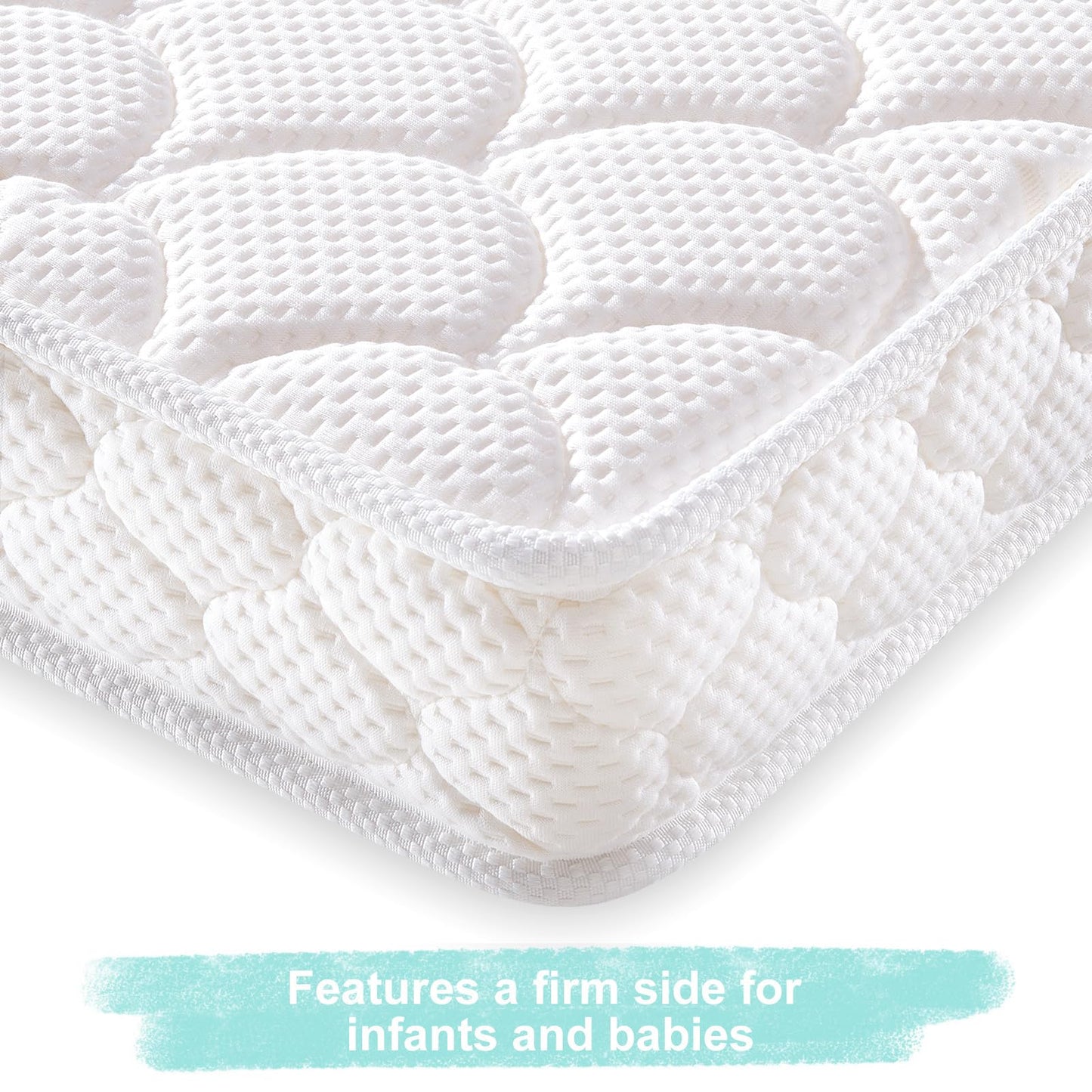 Tiankehan Dual-Sided Crib Mattress & Toddler Mattress – 52" x 27.6" x 5", 100% Knitted Fabric, Moisture Absorbent & Breathable, Fits Standard Full-Size Cribs & Toddler Beds
