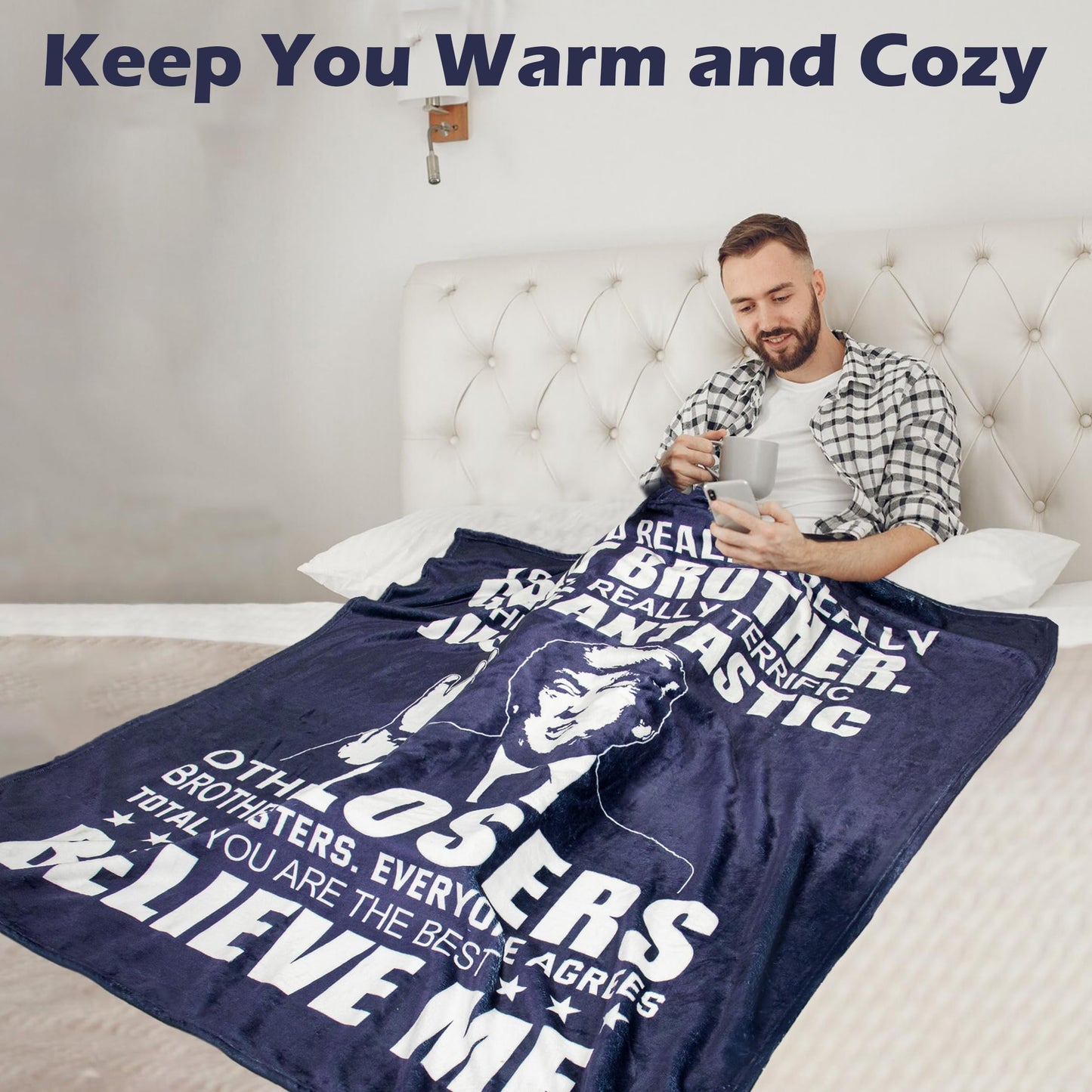 Ebmdsia Gifts for Brother Blanket, Brother Birthday Gifts from Sister, Fathers Day Christmas Birthday Gift for Brothers Adult, Big Brothers Gifts Throw Blanket 60"X50"