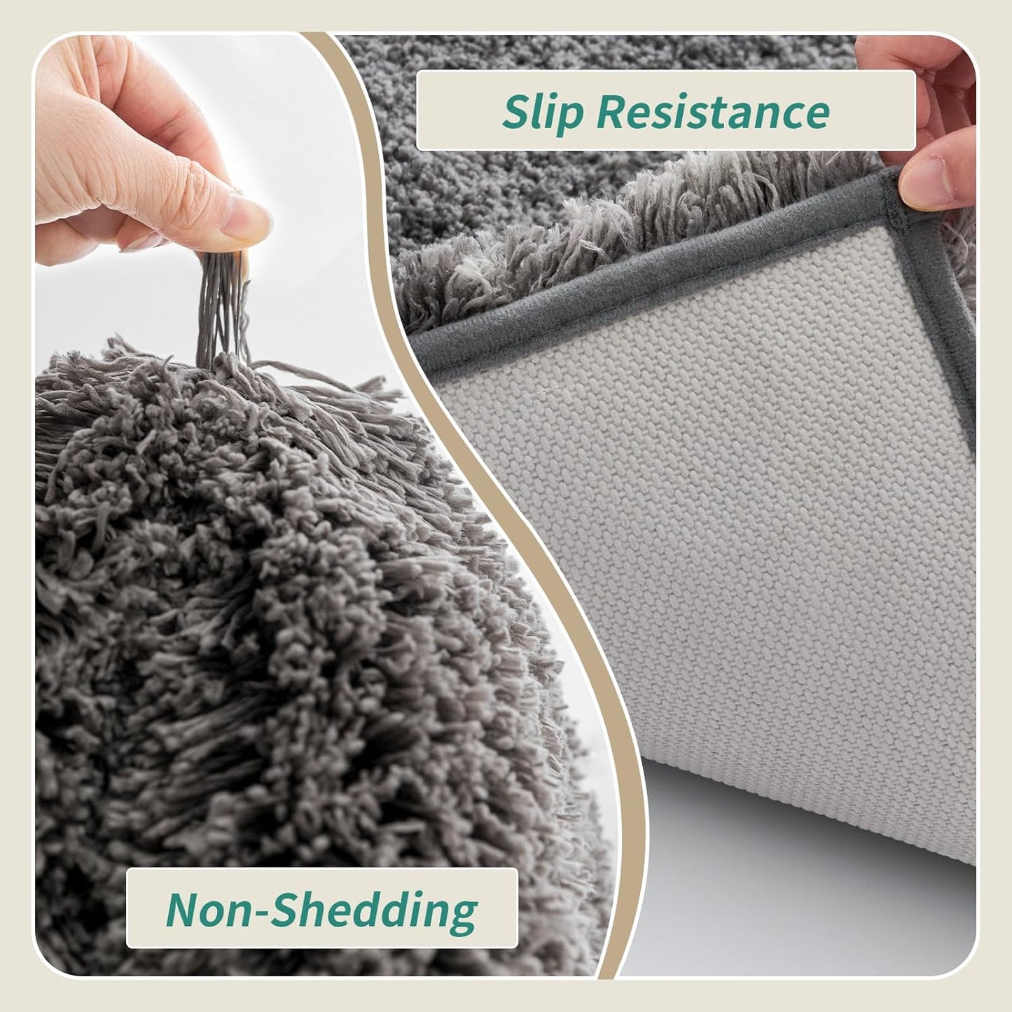 Toilet Rug 22x24 Dark Grey Non Slip Fluffy Toilet Floor Mat U Shaped Washable Bathroom Contour Rug for Toilet Absorbent Thick Toilet Carpet