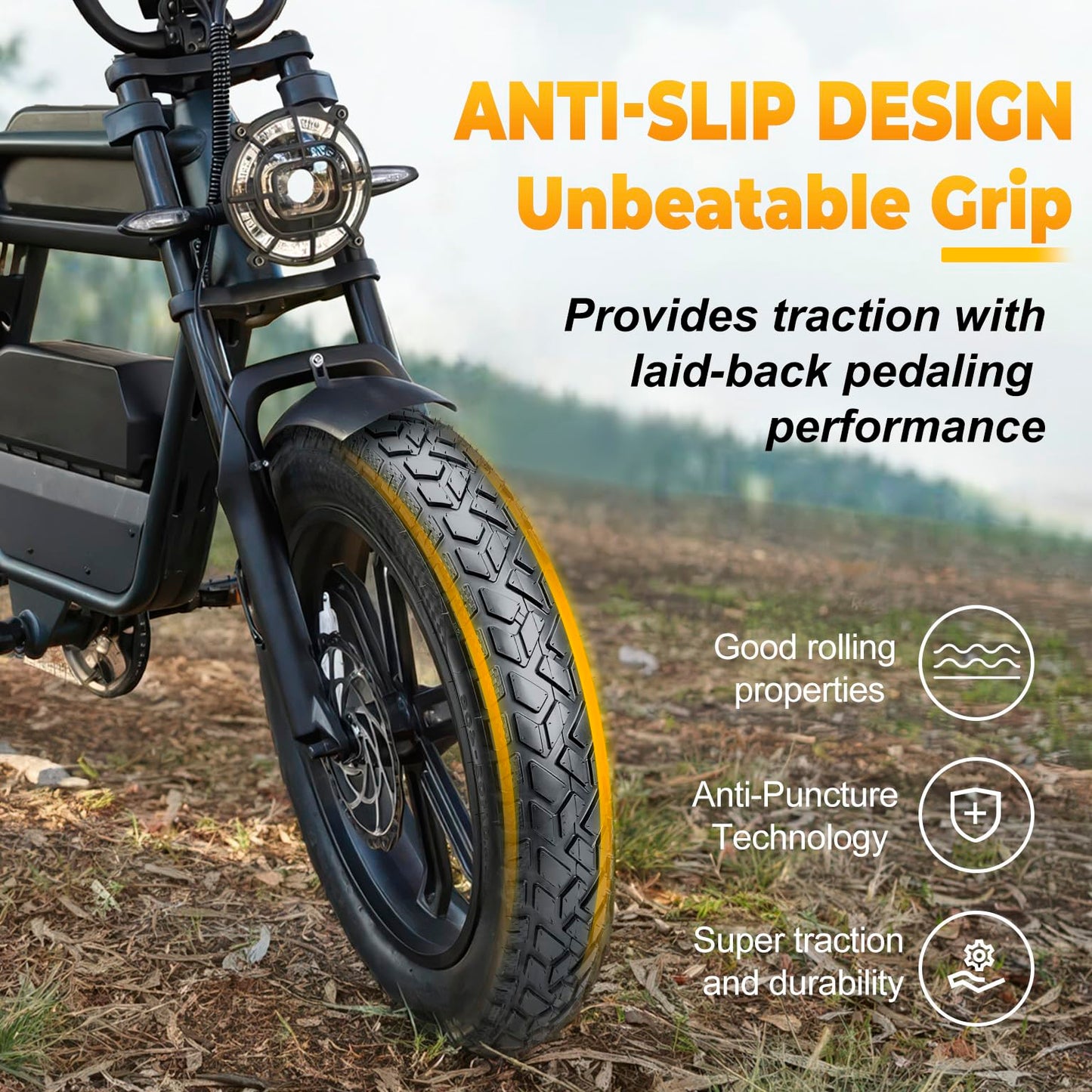 Hycline 20x4 E-Bike Fat Tire - 2 Pack High-Performance 20inch Fat Tyre for MTB and Ebikes, Durable All-Terrain Directional Tread, Superior Density Bicycle Tires with Inner Tubes and Tire Levers
