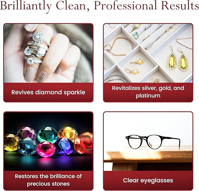 Mayflower Jewelry Cleaner for Ultrasonic Machine Made in USA Non Toxic Tarnish Remover Solution Concentrate for Cleaning Gems Diamond Rings Silver Gold and Platinum. Cleans Eyeglasses (8 oz)