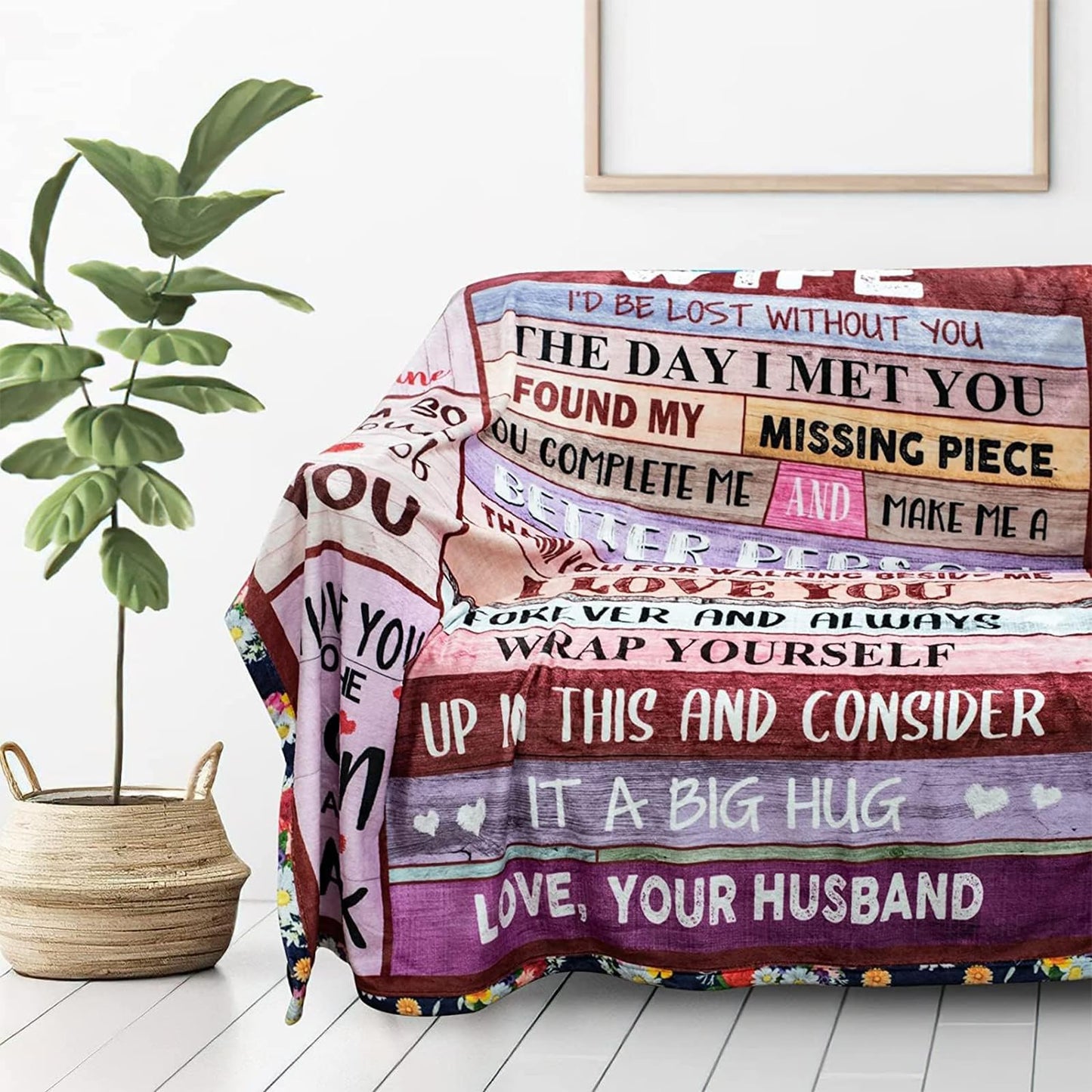 JTUOW Blanket for Wife - Romantic Anniversary Birthday Present from Husband - I Love You Warm Gift for Christmas, Valentine's, Mother's Day