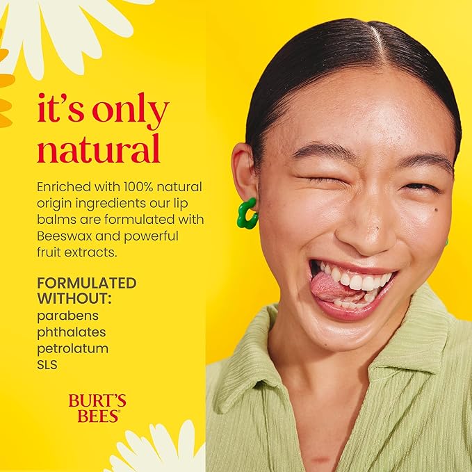 Burt's Bees Lip Balm - Pink Grapefruit, Lip Moisturizer With Responsibly Sourced Beeswax, Tint-Free, Natural Origin Conditioning Treatment, 2 Tubes, 0.15 oz. (Pack of 2)