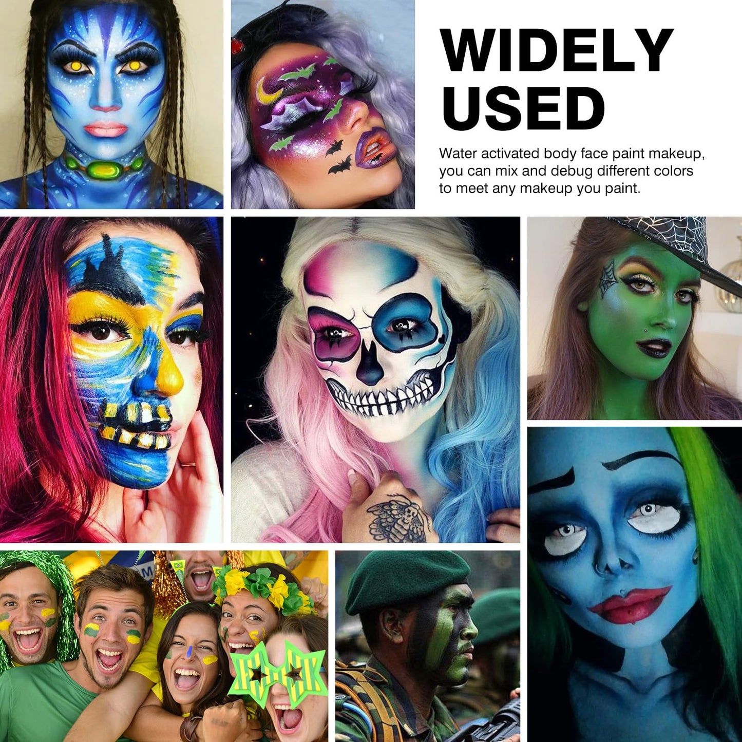 FREEORR Royal Blue Face Body Paint Makeup 30G,Professional Stage Screen Halloween,Non Toxic Face Body Paint Makeup for Halloween