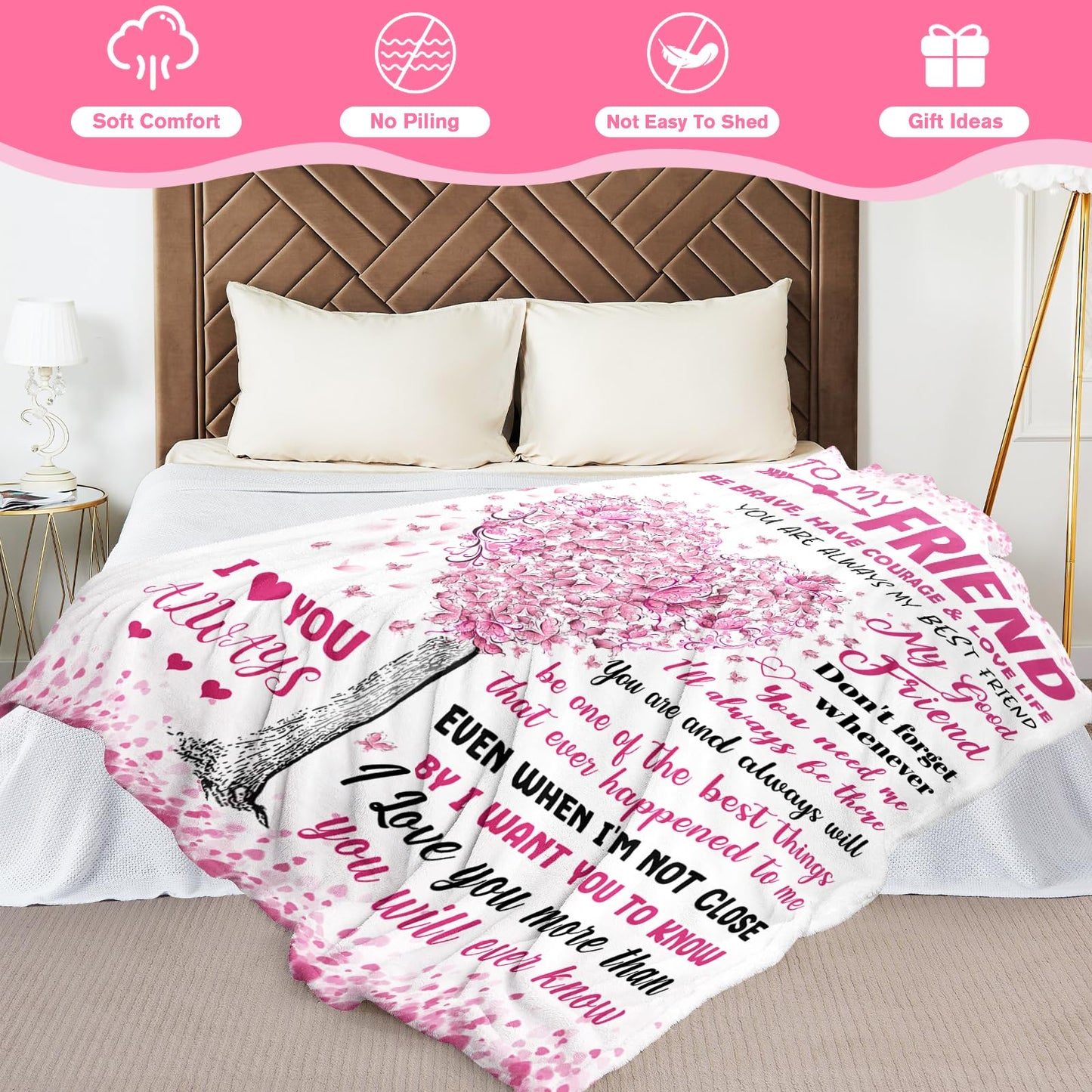 YPURTSD Best Friend Bestie Gifts for Women - Best Friend Birthday Gifts - Friendship Presents for Women - Long Distance BFF Presents - BFF Christmas Mothers Day Valentines Day Blanket 50"X60"