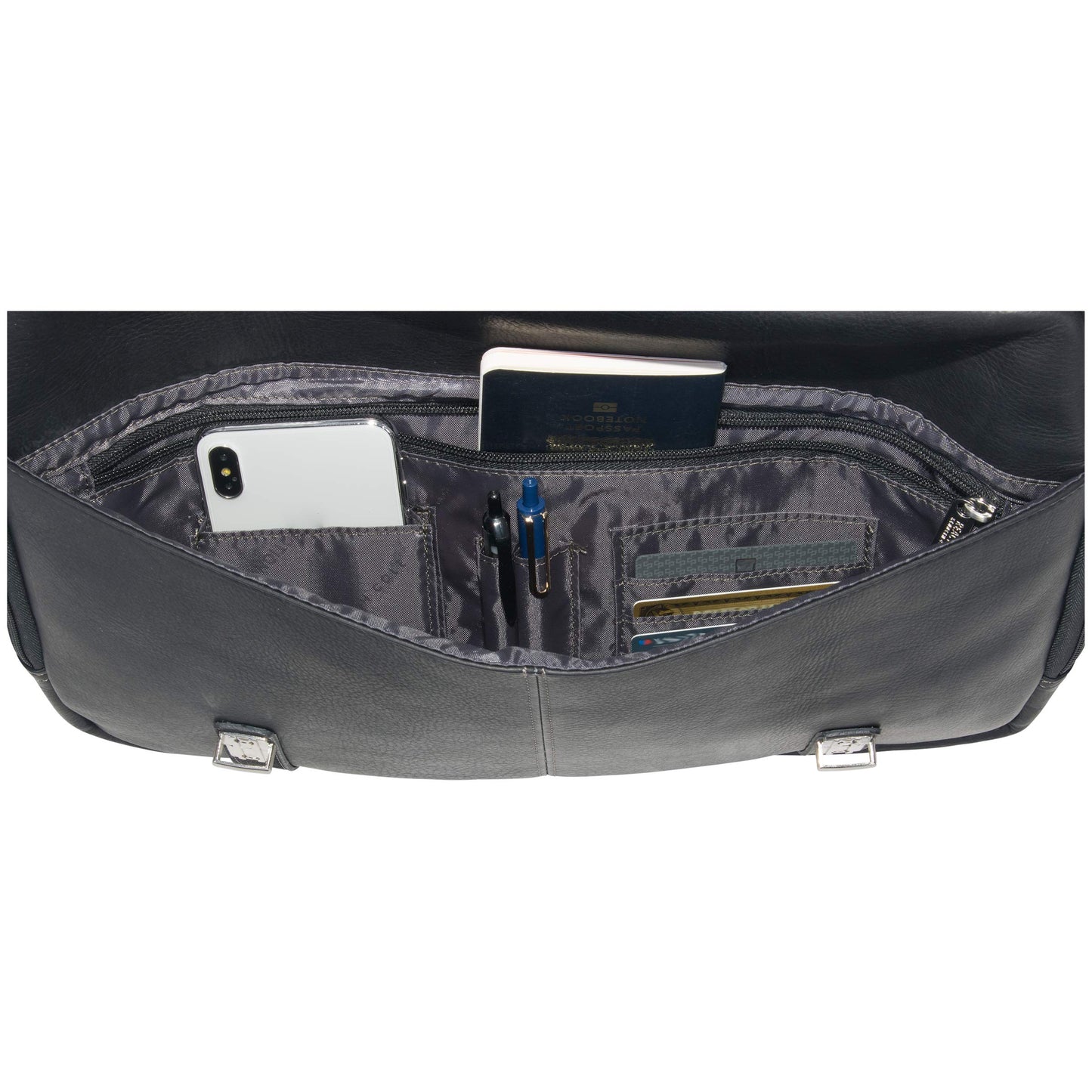 Kenneth Cole REACTION Show Business 16" Colombian Leather Business Laptop Portfolio Messenger Bag, Black