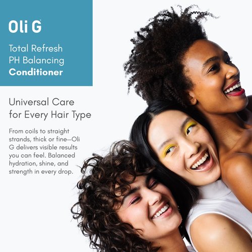 Oli G Total Refresh pH Balancing Hair Conditioner – Lightweight Daily Conditioner for All Hair Types – With Marula Oil, Shea Butter, Botanical Proteins – Detangles, Softens & Smooths – 38.8 fl oz
