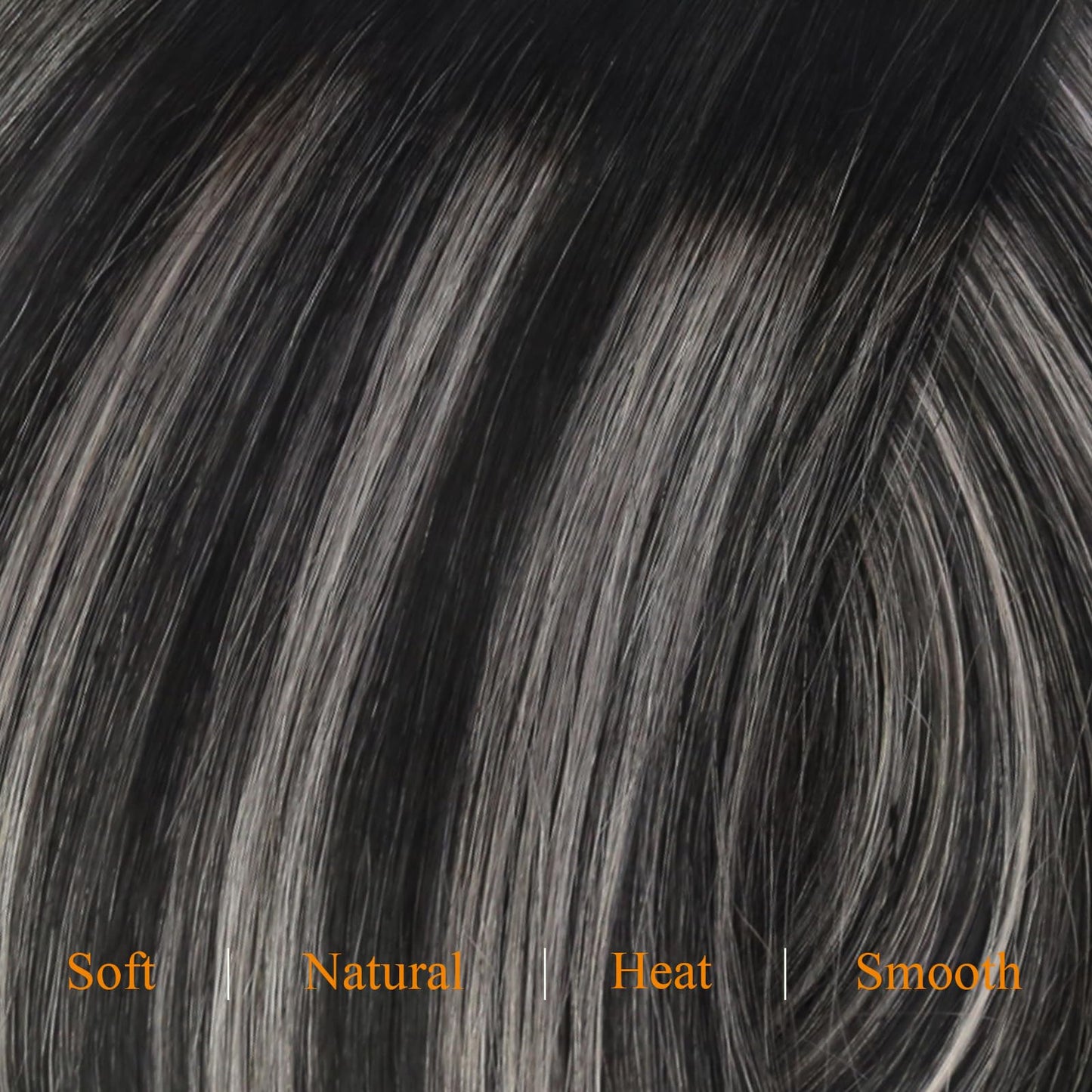 Easyouth Clip in Hair Extensions Ombre Remy Hair Extensions Clip ins Blend of Black and Silver with Black Roots Seamless Clips o