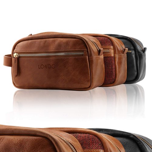 Londo Genuine Leather Travel Toiletry Bag – Makeup, Shaving Organizer, Dopp Kit for Men & Women, Durable & Stylish Travel Accessory