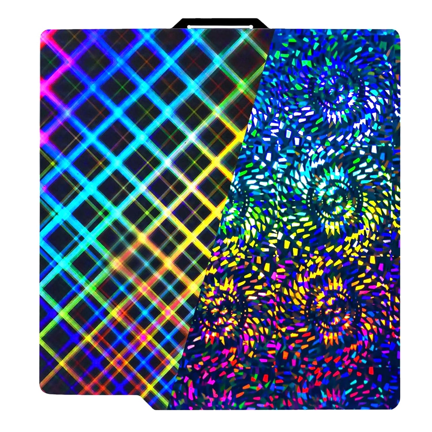 IdeaFormer-3D PEW PES Effect Build Plate for Bambu Lab X1/X1C/X1E/P1P/P1S/P2S/A1, Rainbow Gear+Plaid Flexible Spring Steel Plate 257x257mm Print Bed Removable Platform for Bambu Labs 3D Printers