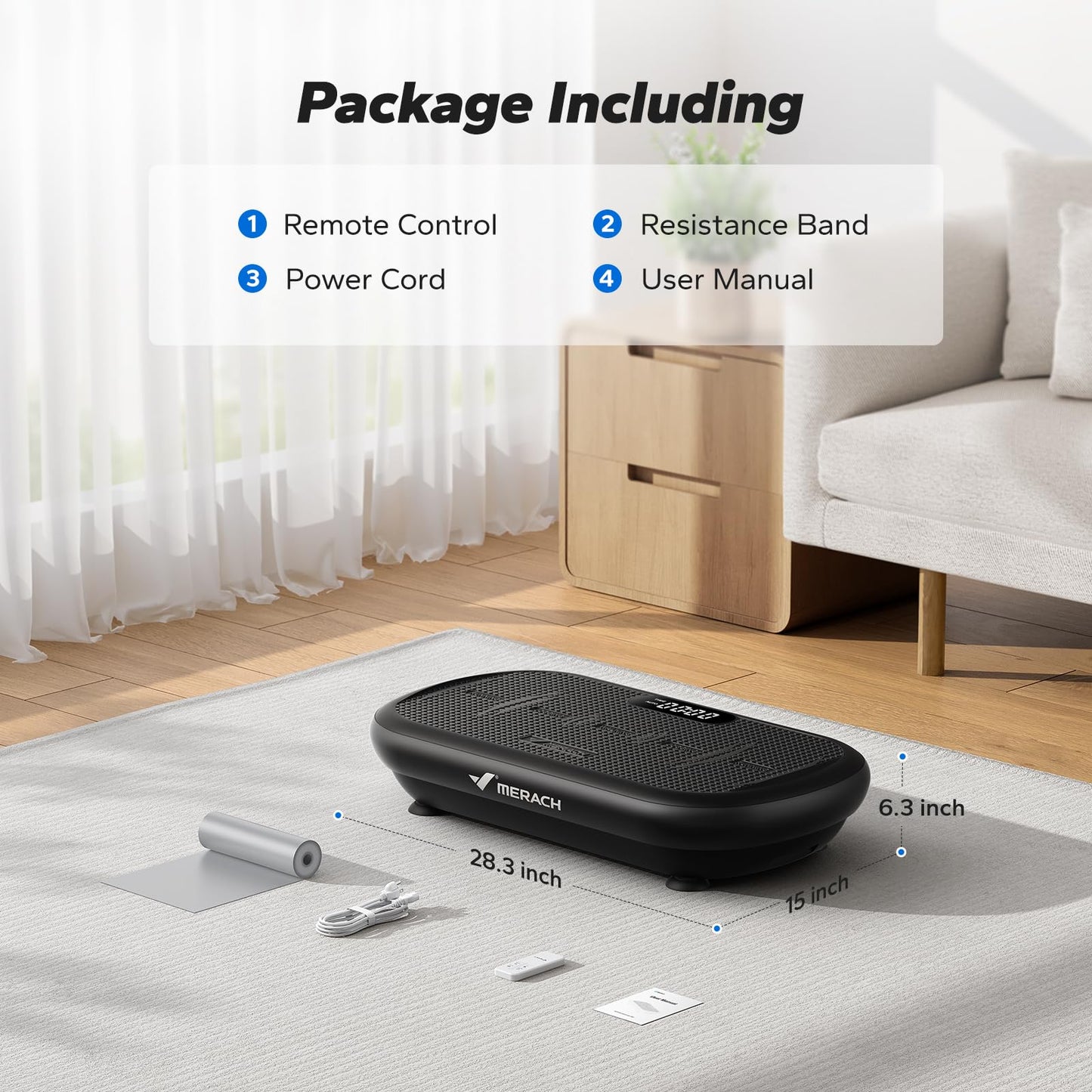 MERACH Vibration Plate Exercise Machine, Vibration Plate 440 Lbs Capacity, Bluetooth and Silicone Pedal, Stimulate Deep Fat, Vibration Plate for Lymphatic Drainage, Vibrating for Weight Loss (Black)